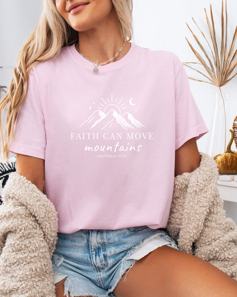 Faith can move mountains Comfort Colors Garment Dyed T Shirt (New)