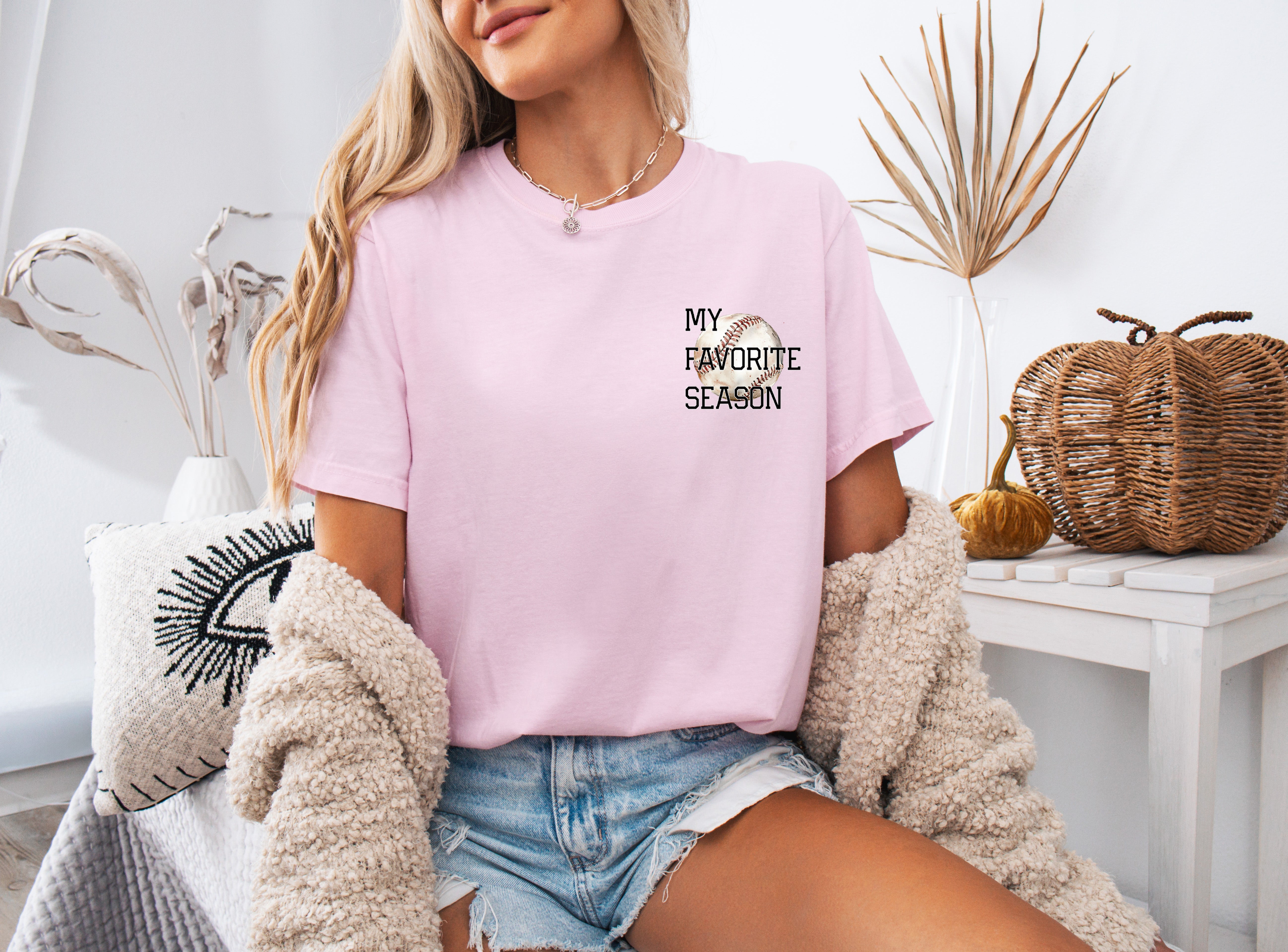 My Favorite Season Game day Baseball Mama Comfort Colors T Shirt