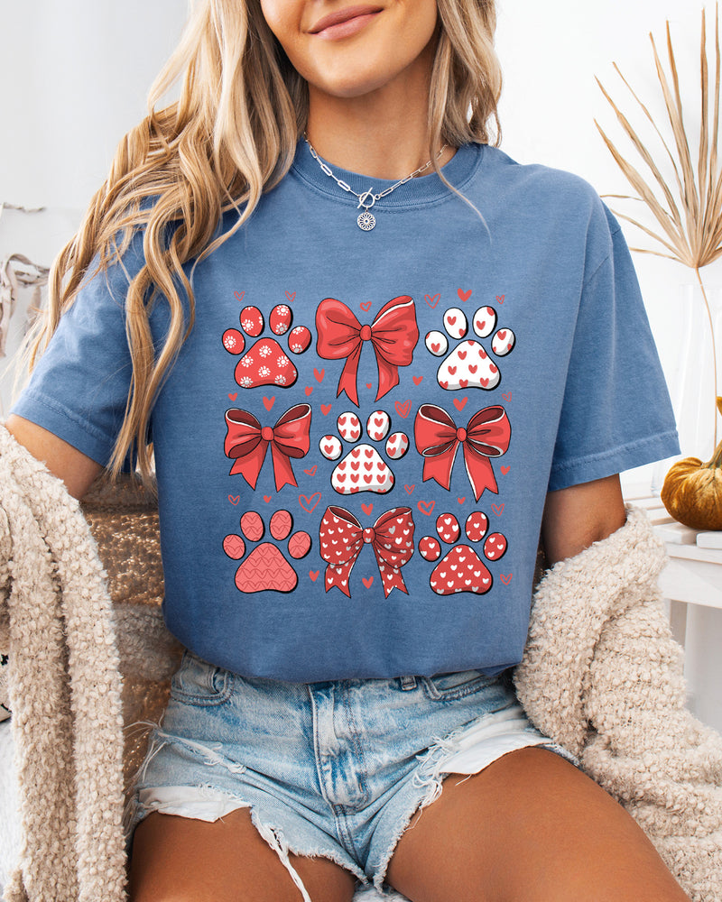 Paw Dog Mom Valentine's day Comfort Colors T Shirt
