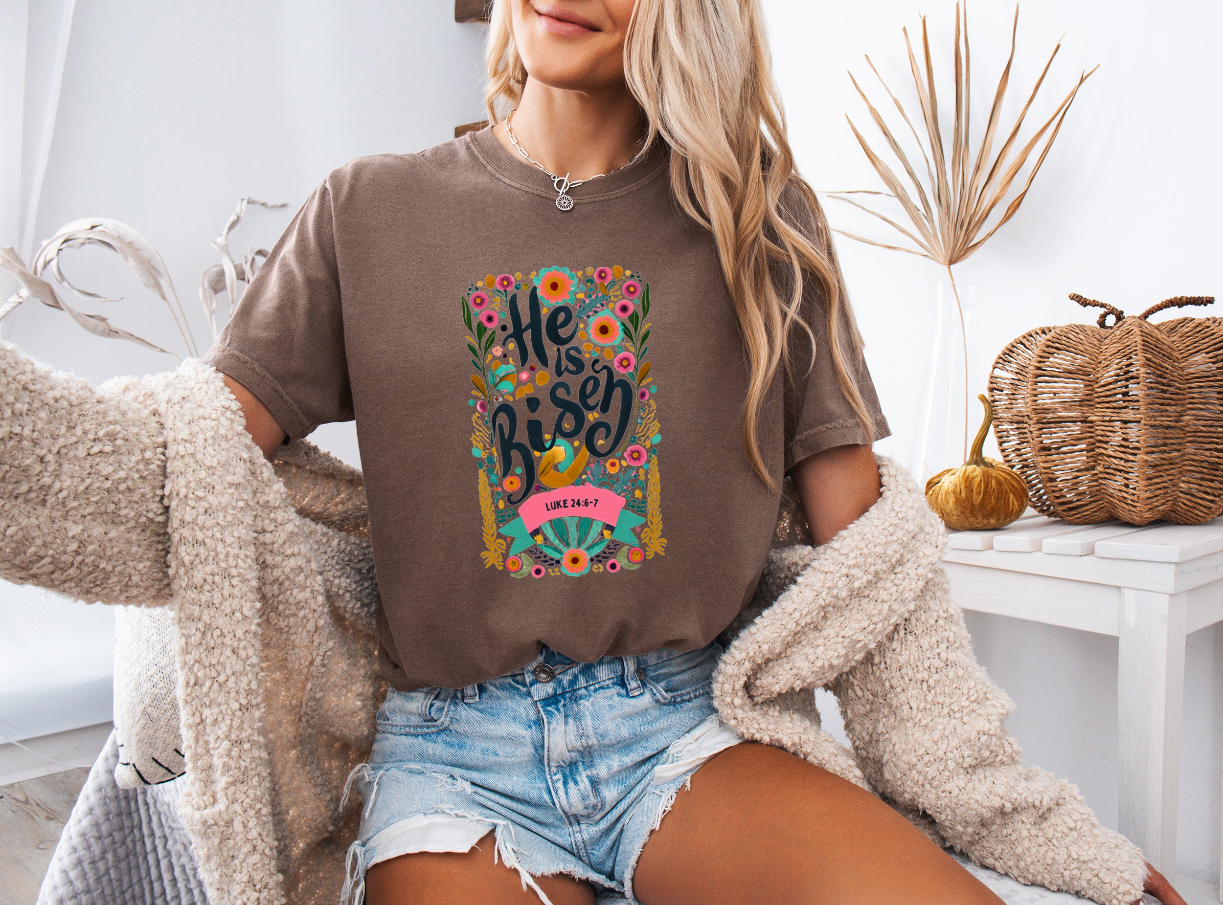 He is Risen Comfort Colors Garment Dyed Christian T Shirt (color)