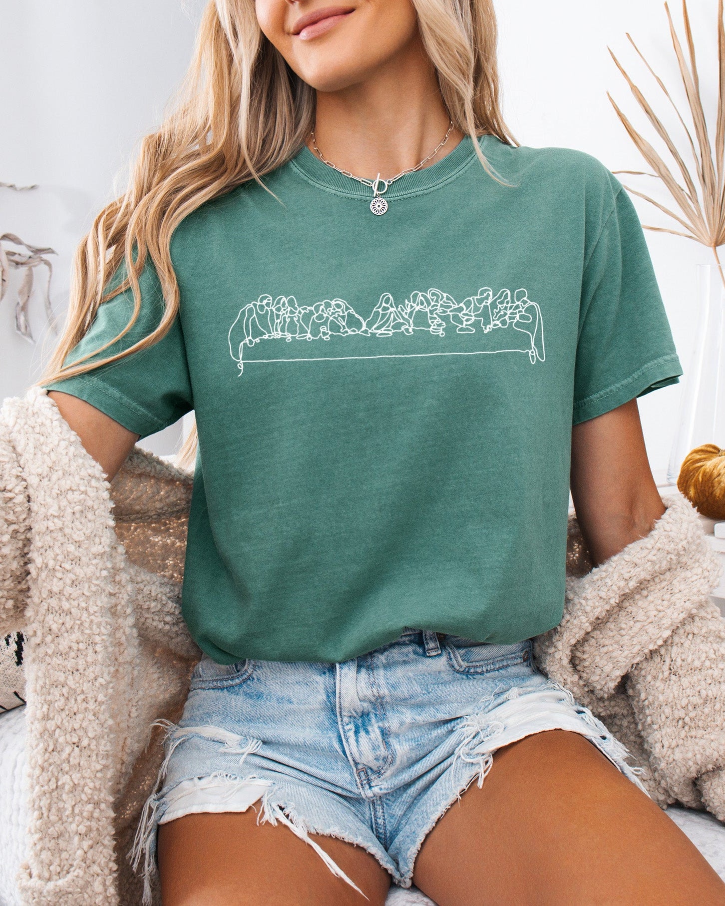 Last Supper Christian Comfort Colors Garment Dyed T Shirt - Biblical Faith Graphic Tee