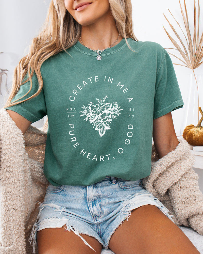 Create in me a clean pure Heart Christian Comfort Colors Garment Dyed T Shirt