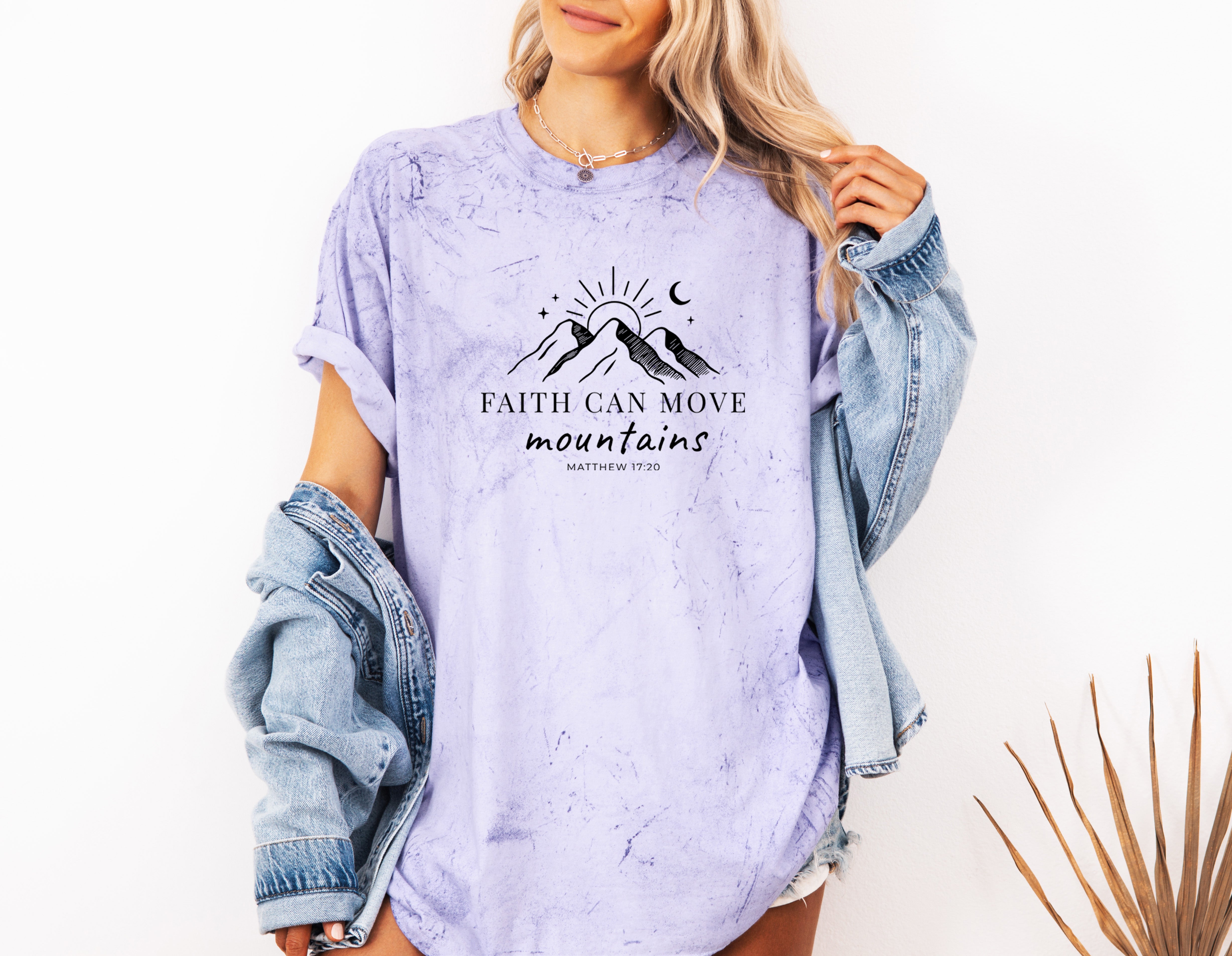 Faith can move mountains Comfort Colors Garment Dyed T Shirt (New)