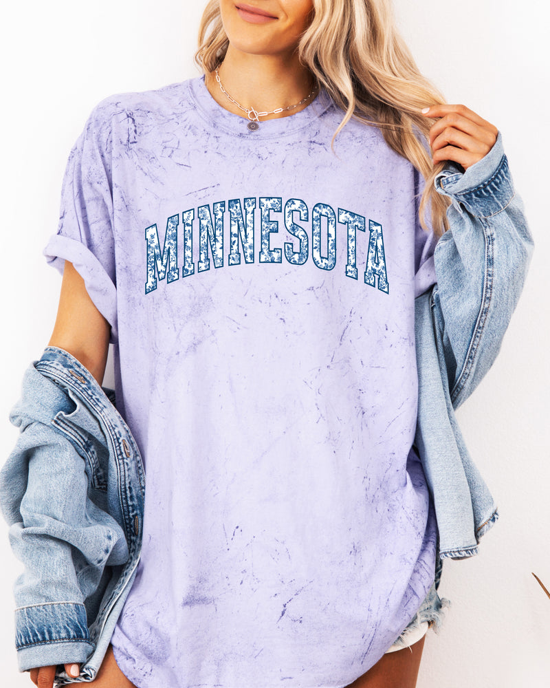 Minnesota State City College Comfort Colors T Shirt (Blue flower)