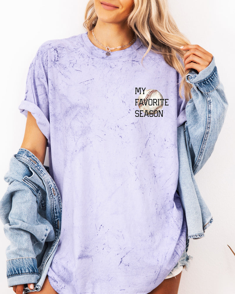 My Favorite Season Game day Baseball Mama Comfort Colors T Shirt