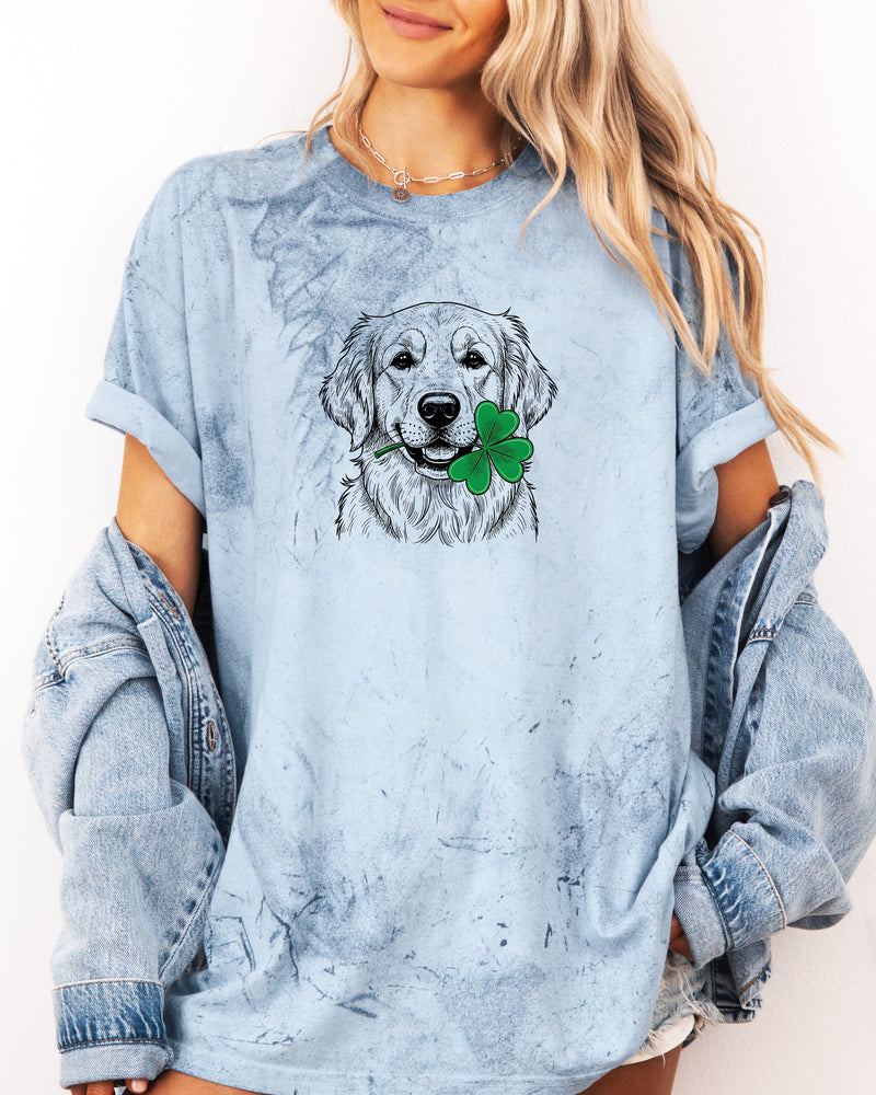 Golden Retriever Dog Mom St. Patrick's day Comfort Colors T Shirt