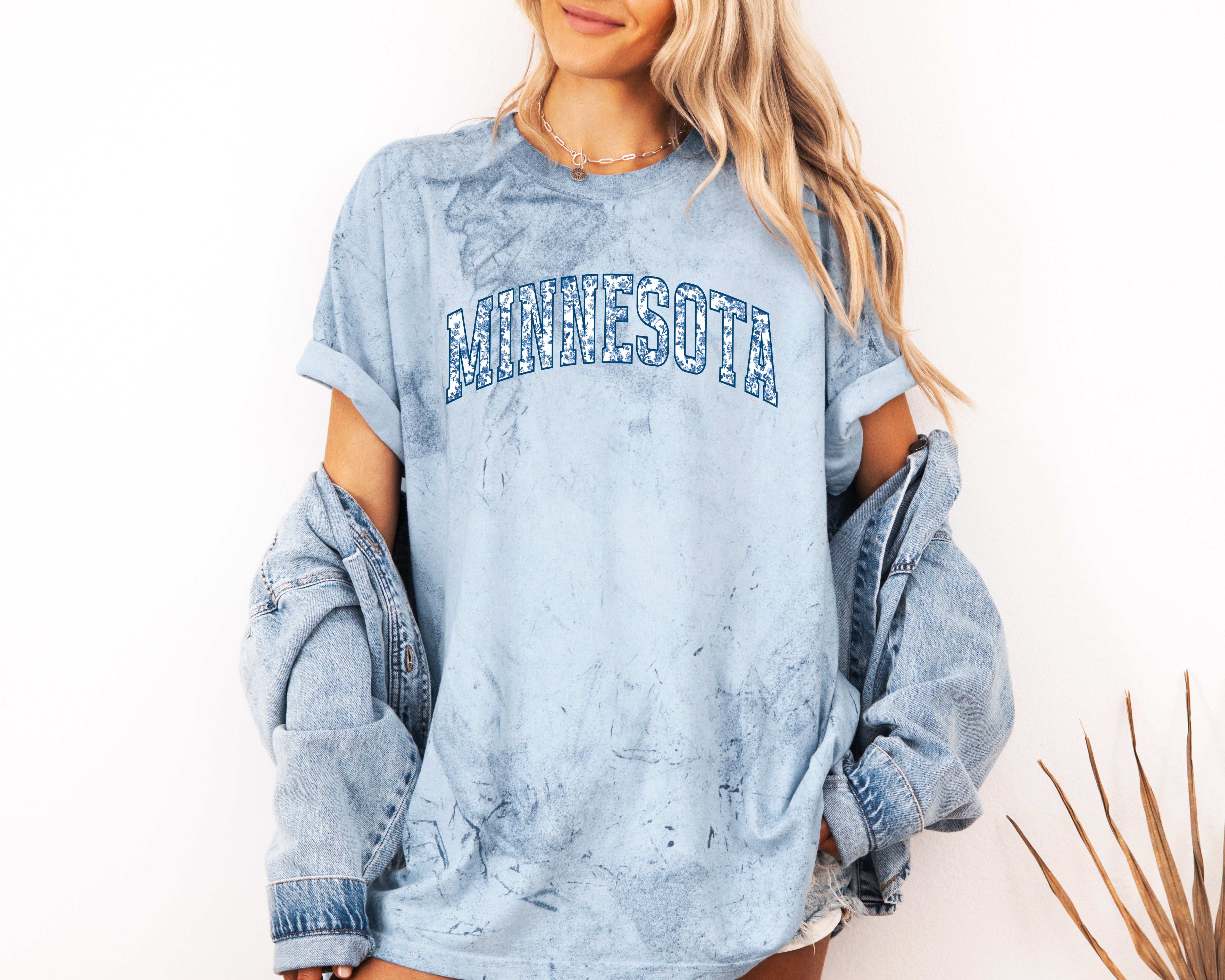 Minnesota State City College Comfort Colors T Shirt (Blue flower)