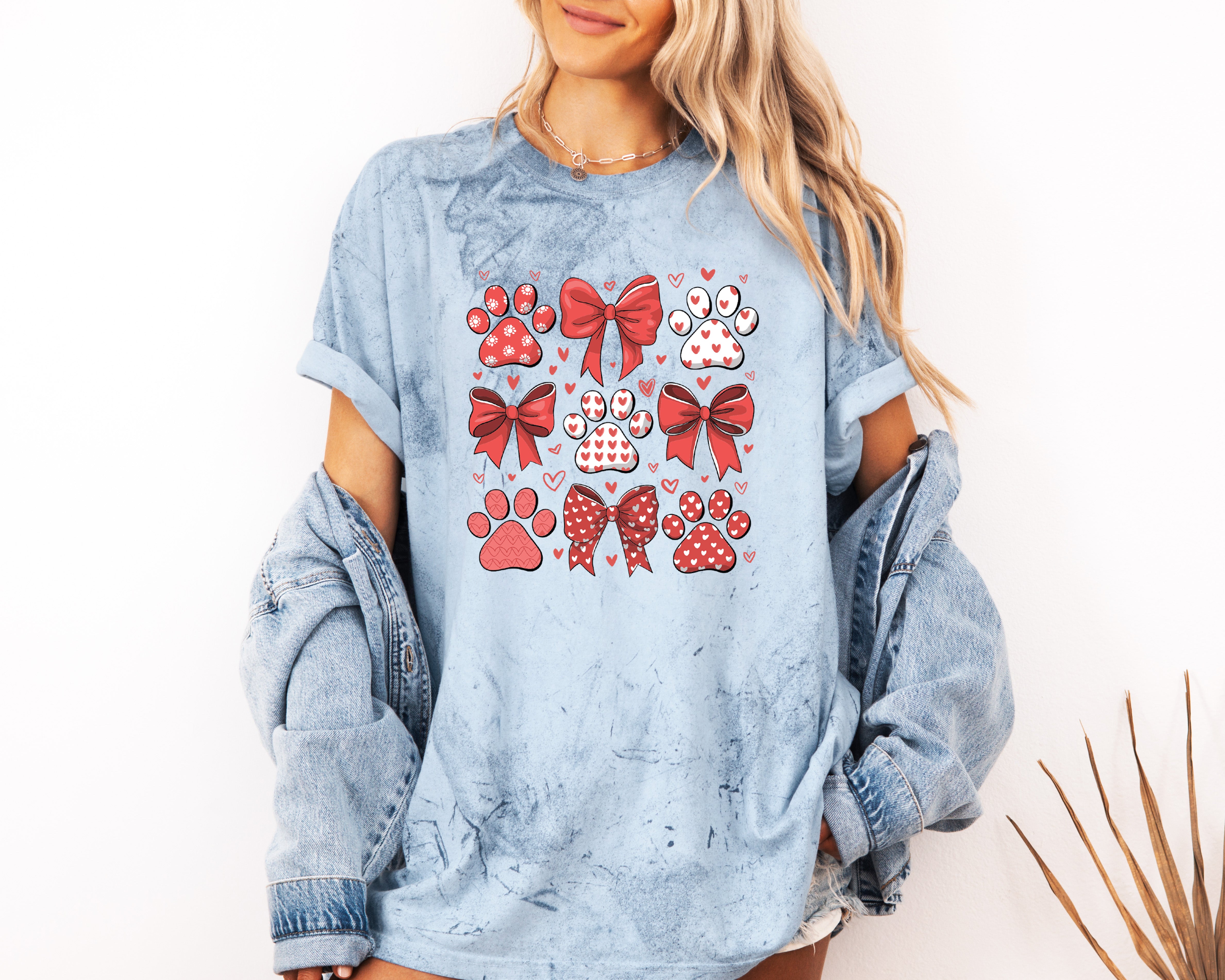 Paw Dog Mom Valentine's day Comfort Colors T Shirt