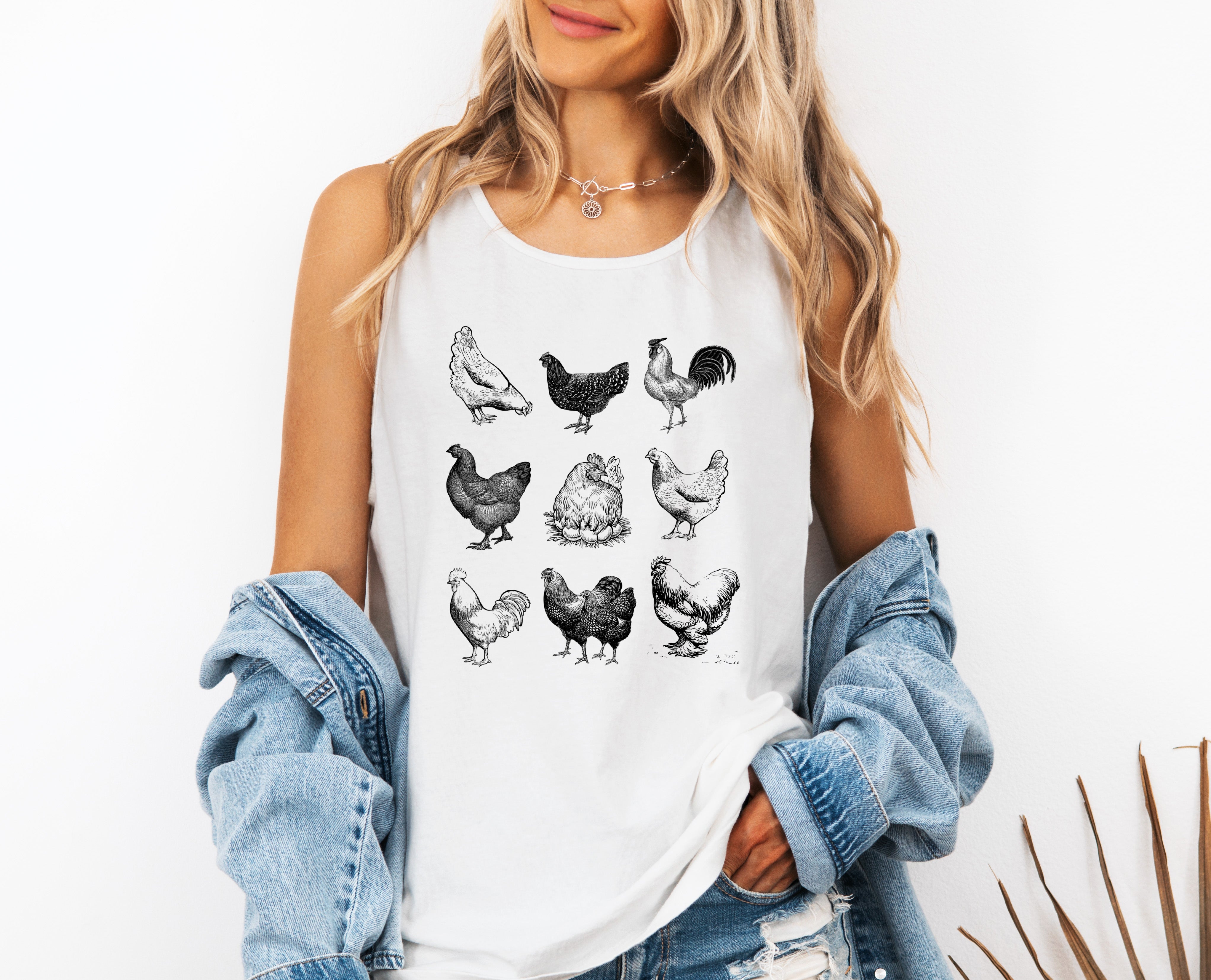 9 chickens Lake Beach Comfort Colors Tank Top – Mountain Hiking Camping Vacation Nature Graphic