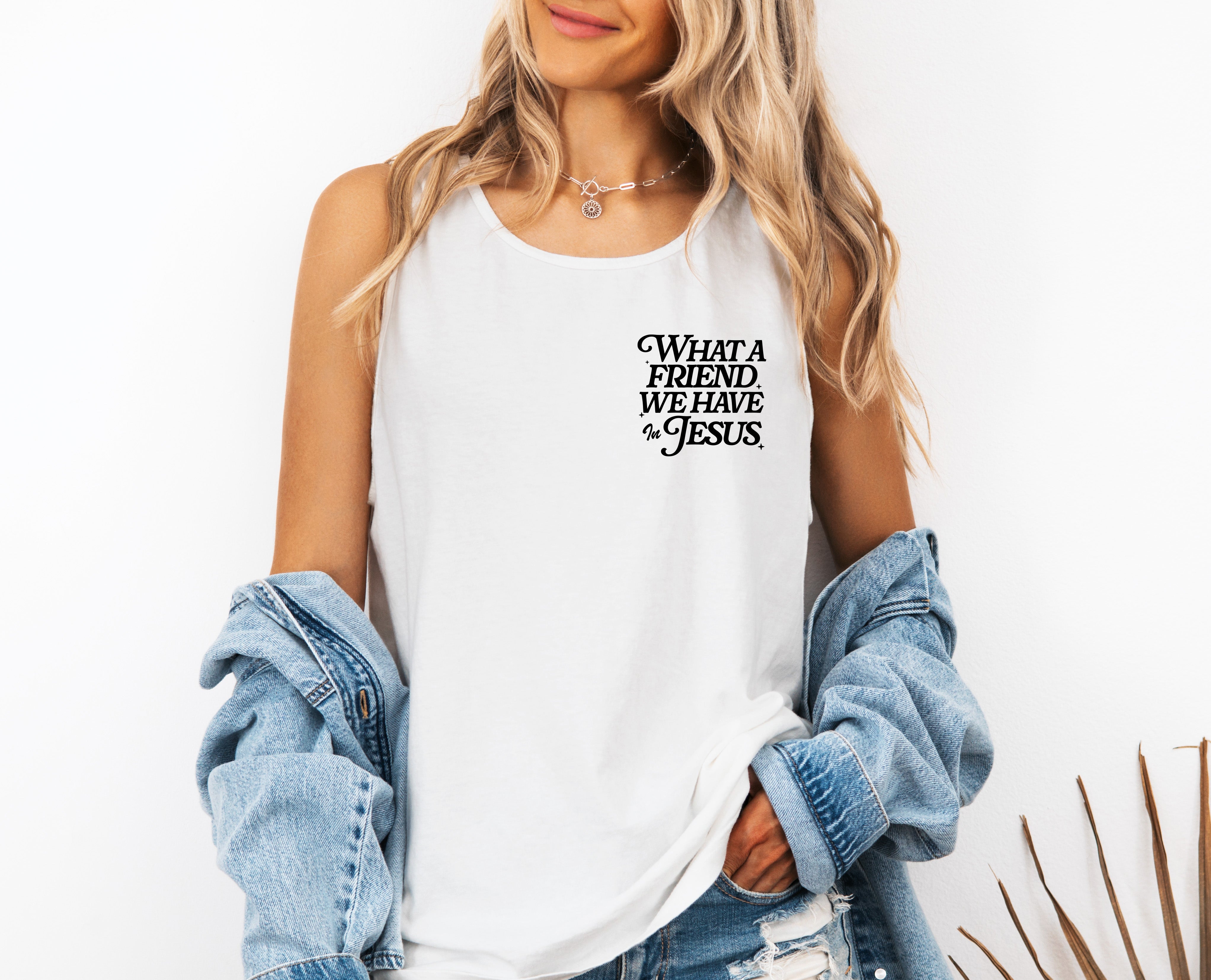 What a friend we have in Jesus Psalm Christian Comfort Colors Tank Top Faith Bible Jesus