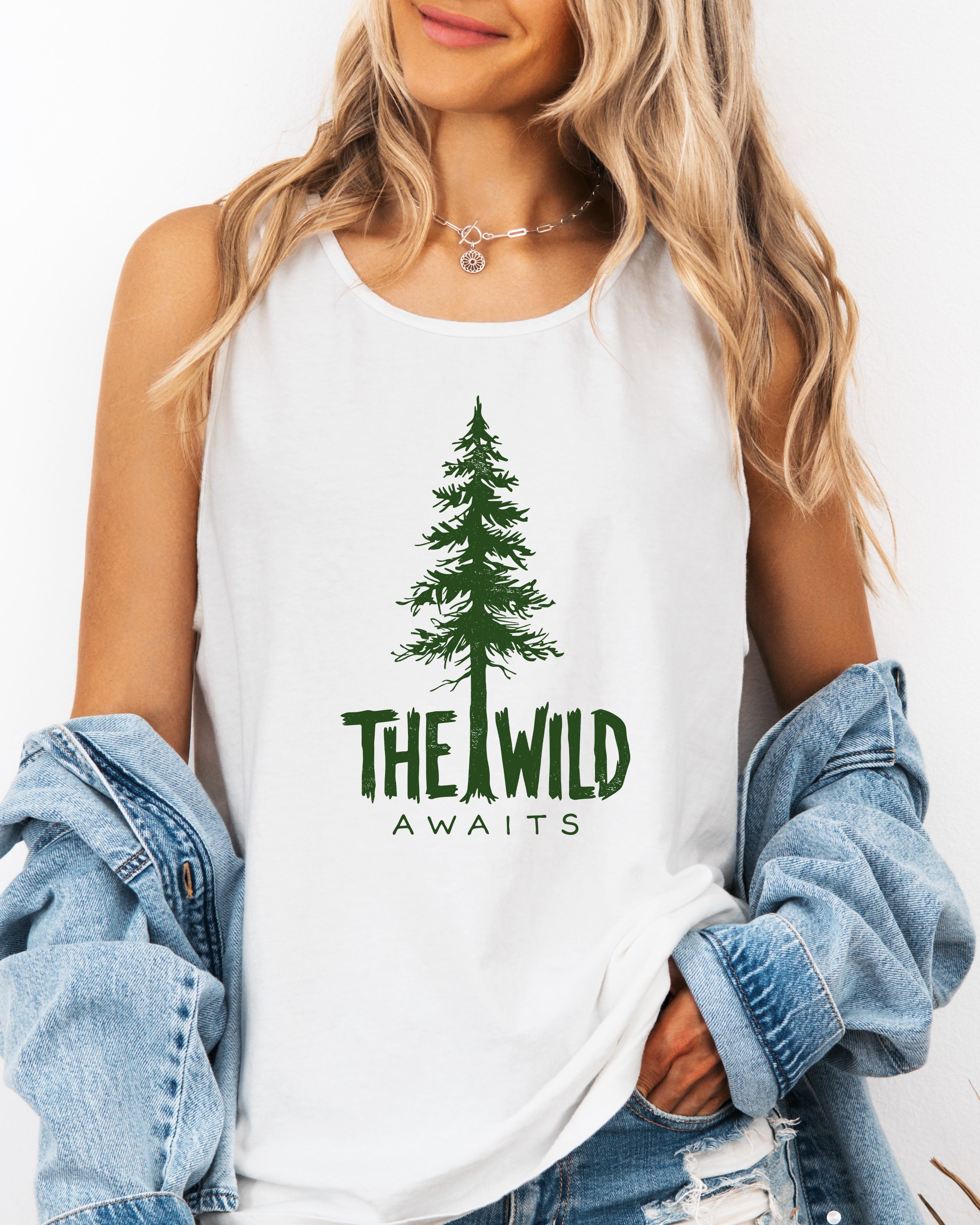 The Wild Awaits Lake Camping Comfort Colors Tank Top – Mountain Hiking Camping Vacation Nature Lake Beach