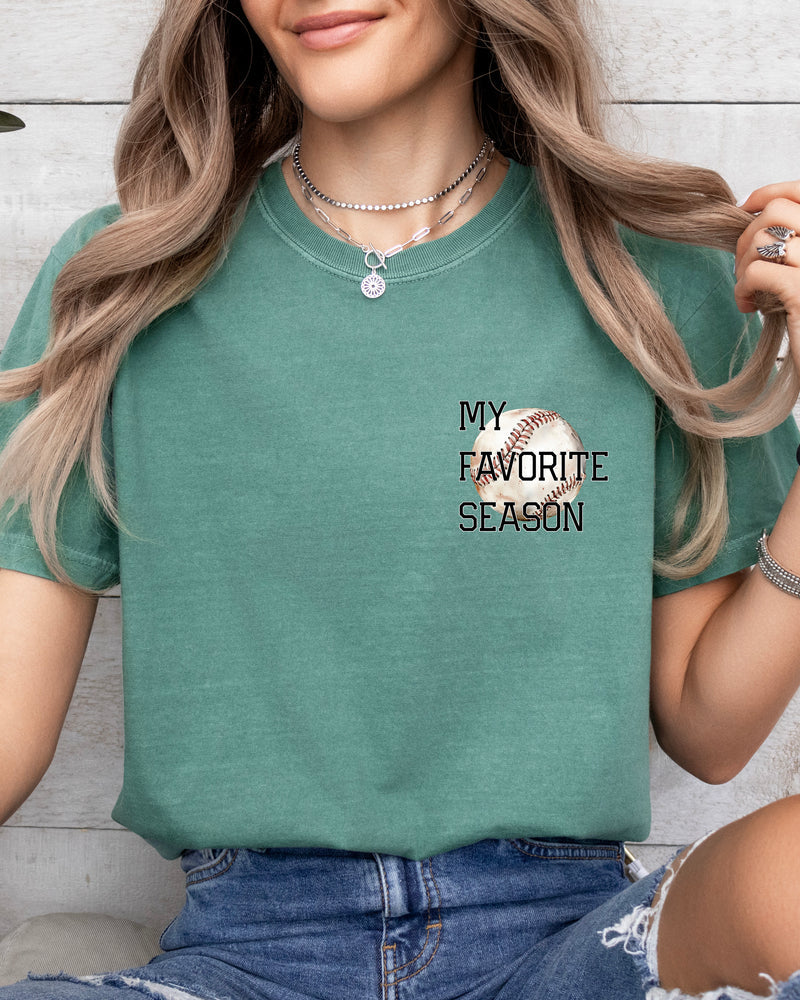 My Favorite Season Game day Baseball Mama Comfort Colors T Shirt