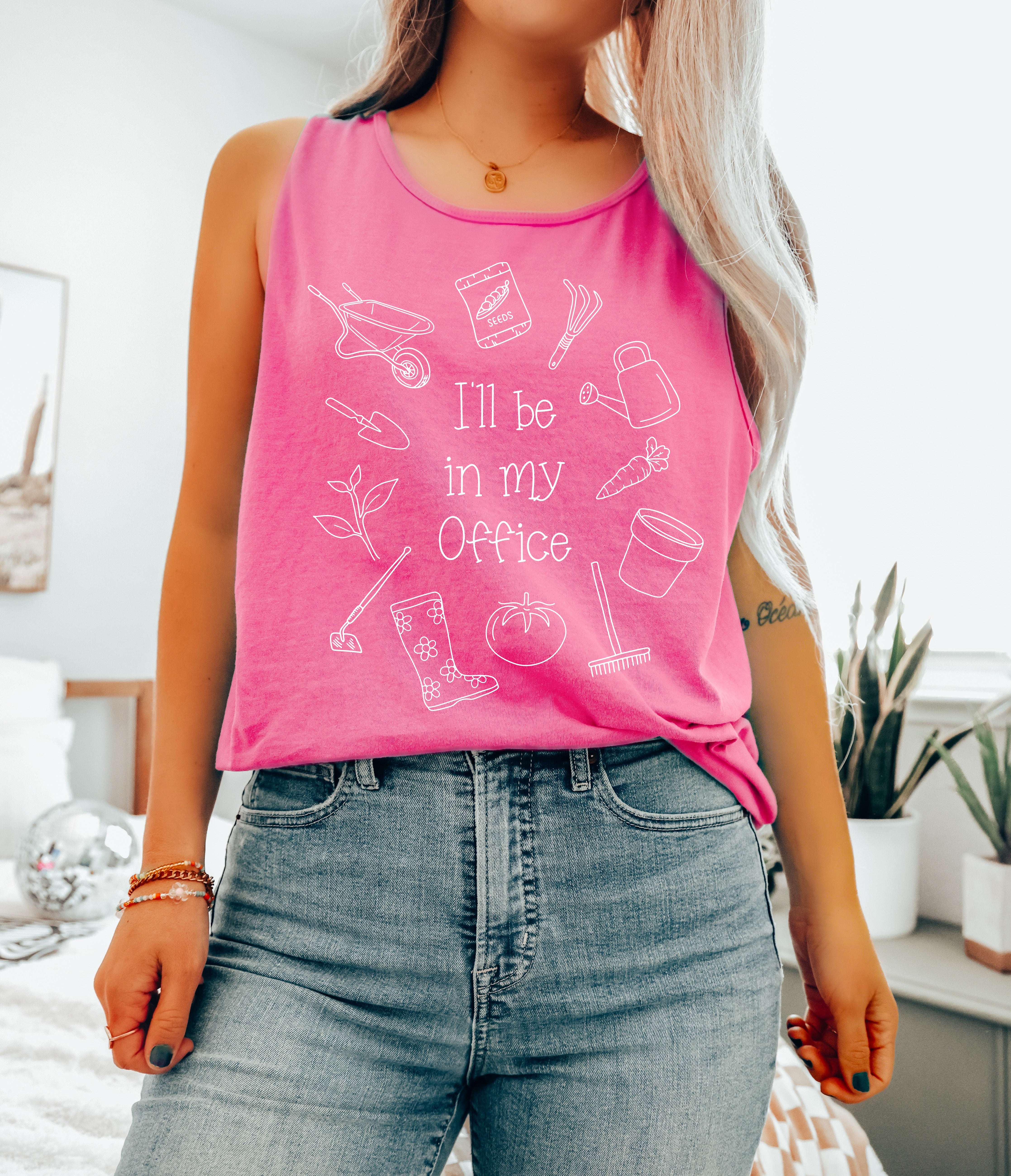 Gardening Plant I'll be in my office Nature Comfort Colors Tank Top