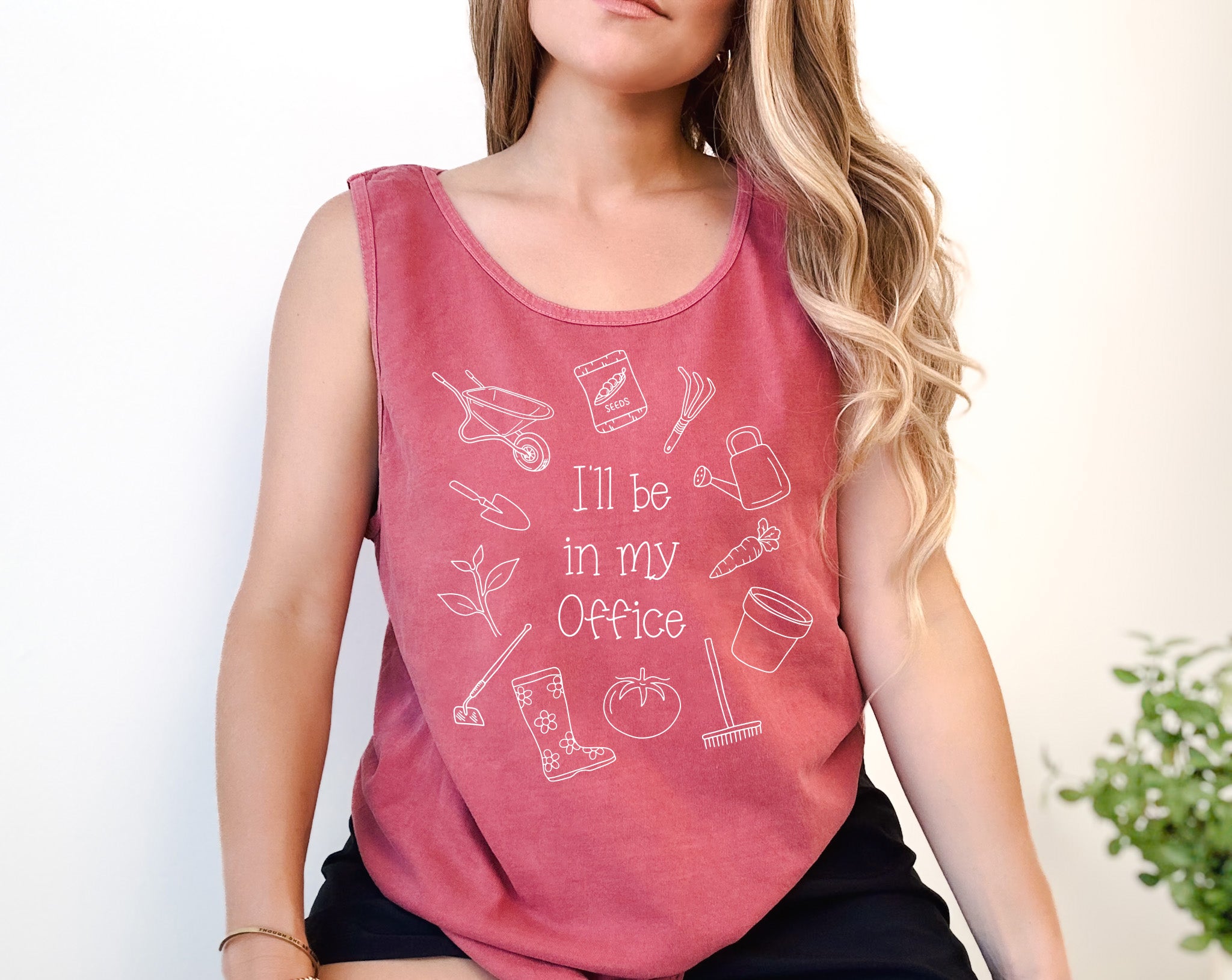 Gardening Plant I'll be in my office Nature Comfort Colors Tank Top