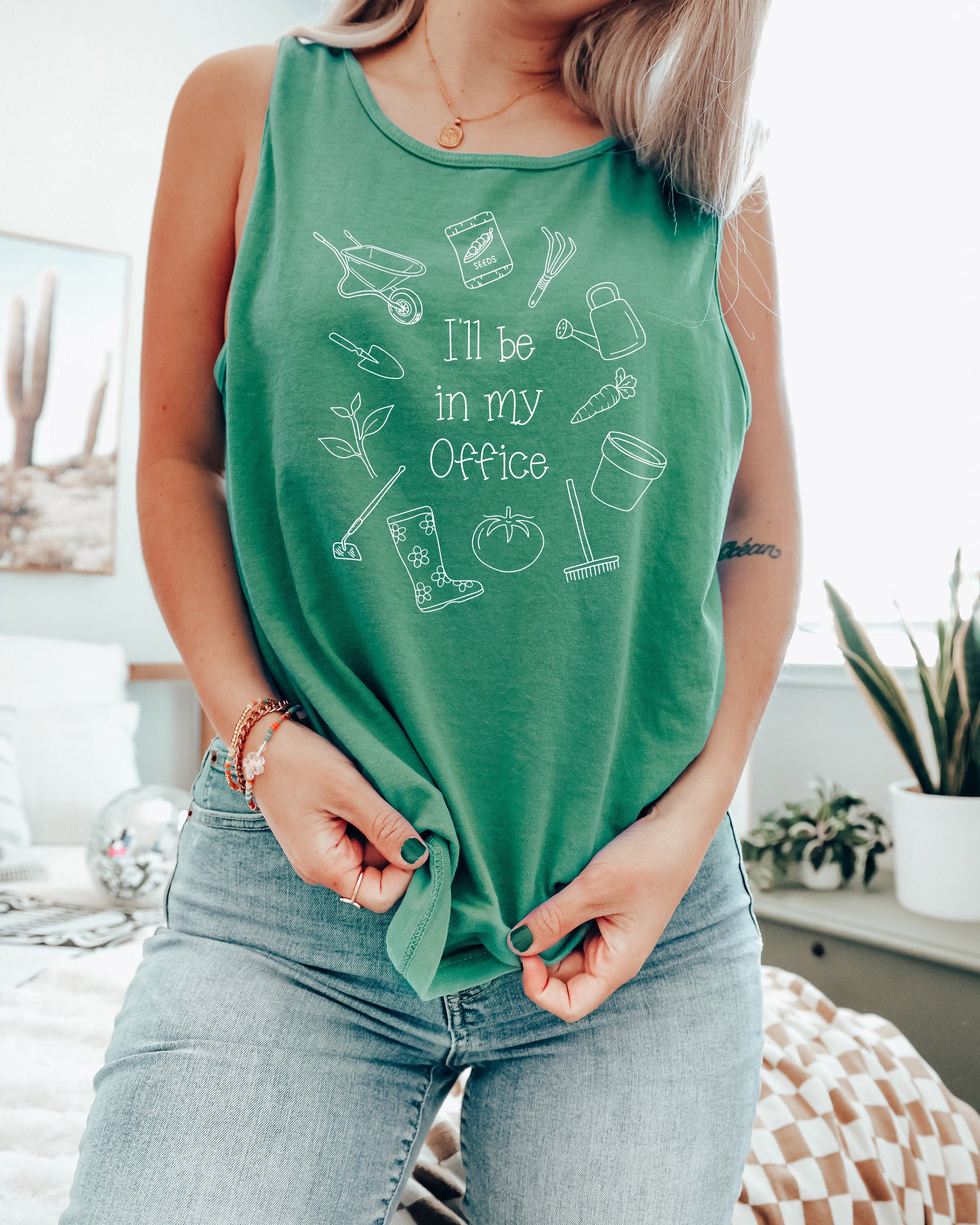 Gardening Plant I'll be in my office Nature Comfort Colors Tank Top