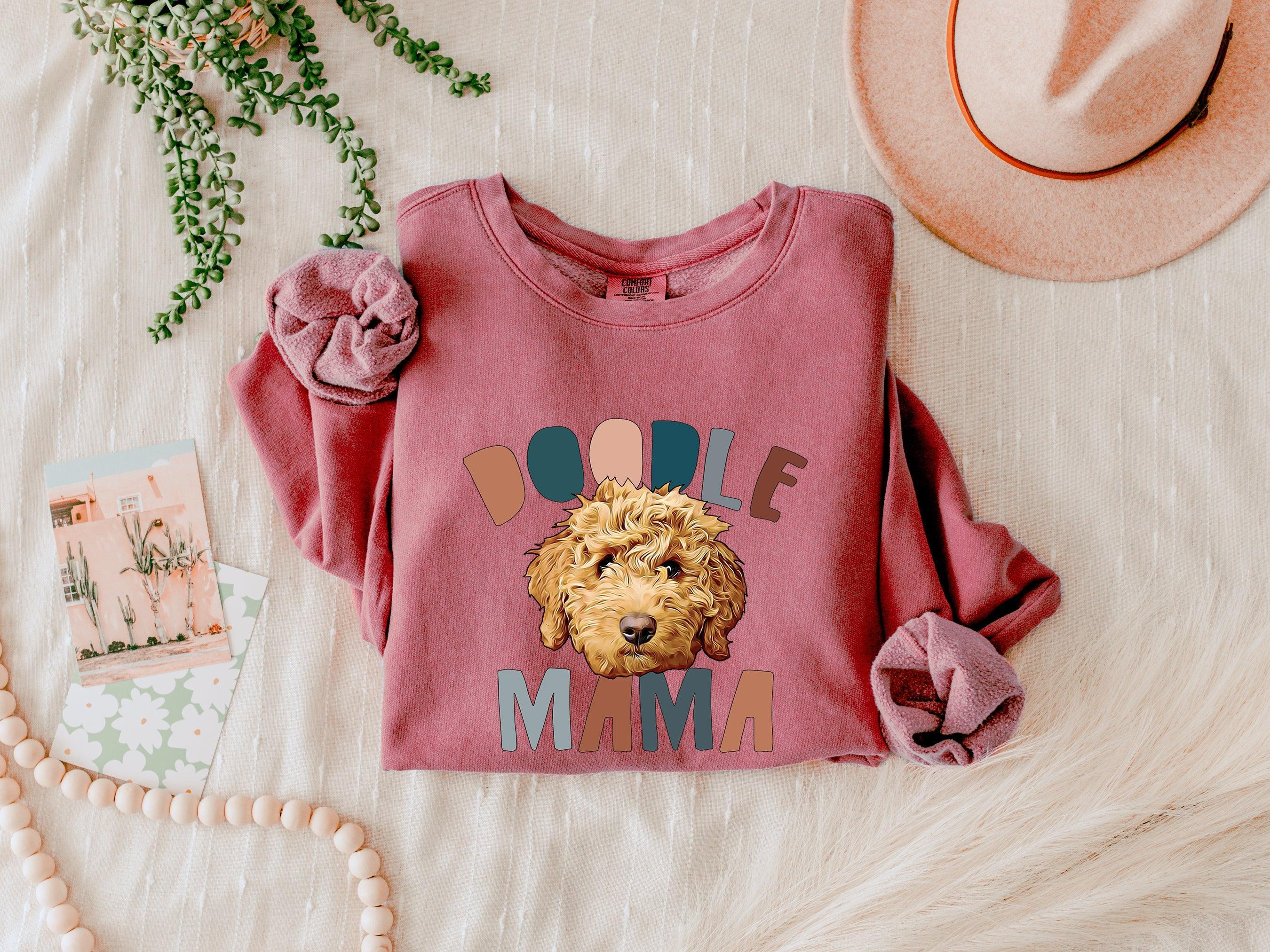 Golden Doodle Dog Mom Fall Garment Dyed Comfort Colors Sweatshirt