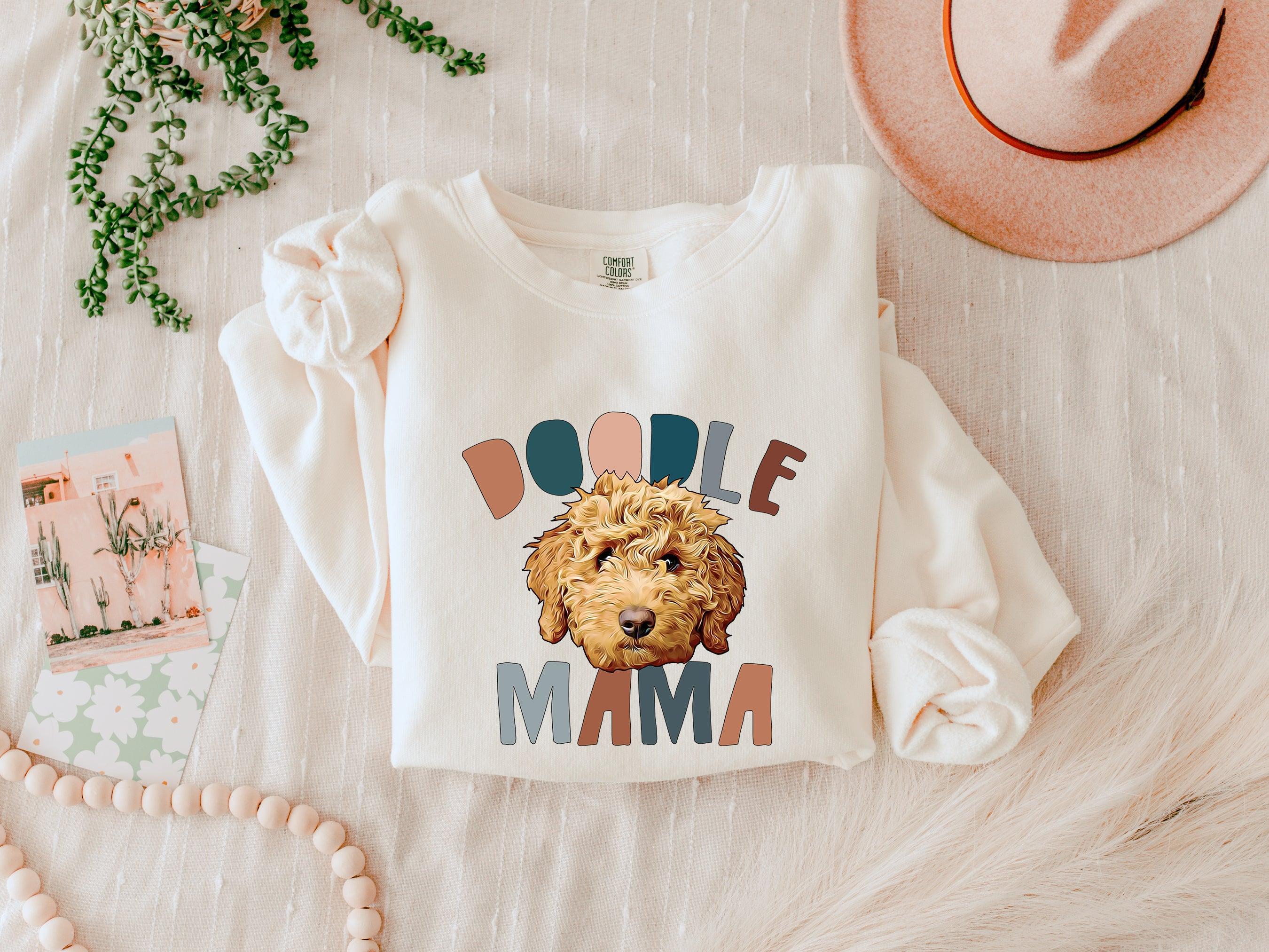 Golden Doodle Dog Mom Fall Garment Dyed Comfort Colors Sweatshirt