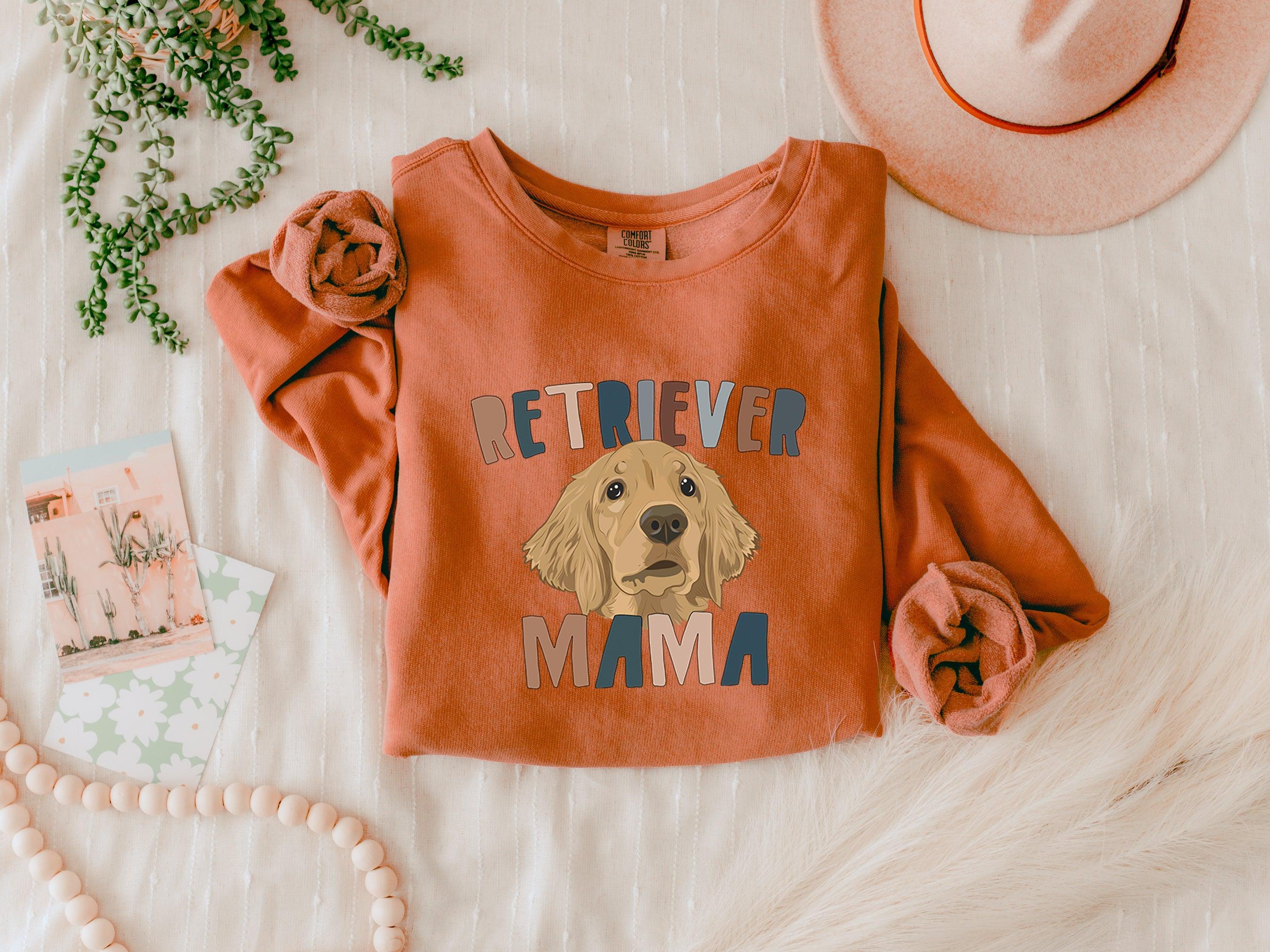 Golden Retriever Dog Mom Fall Garment Dyed Comfort Colors Sweatshirt