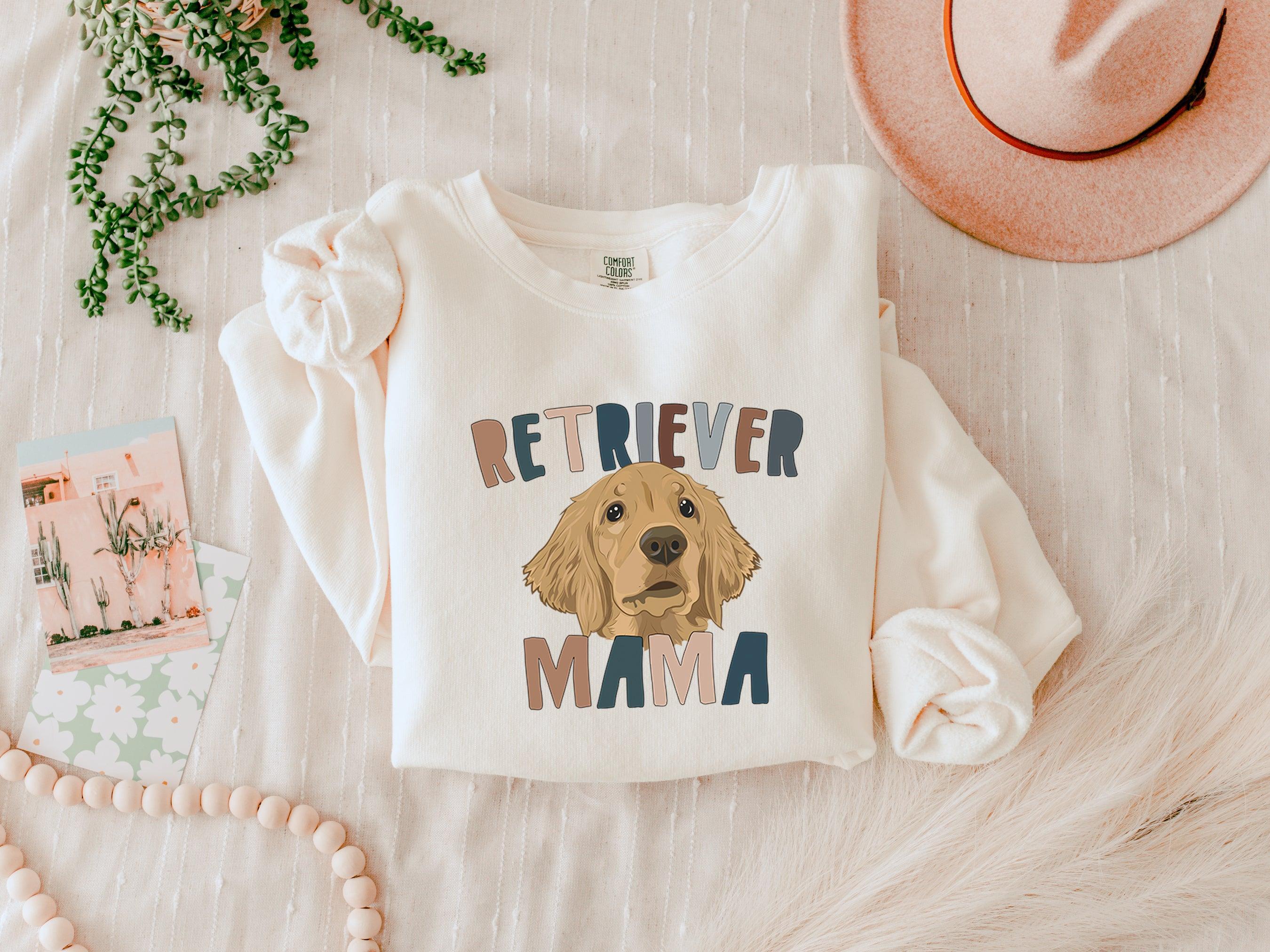Golden Retriever Dog Mom Fall Garment Dyed Comfort Colors Sweatshirt