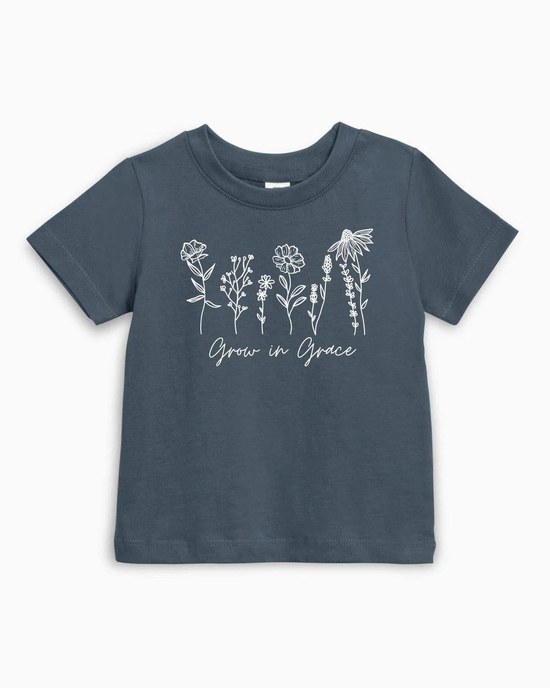 Grow In Grace Wildflowers Organic Cotton Baby And Kids Tee Easter Christian