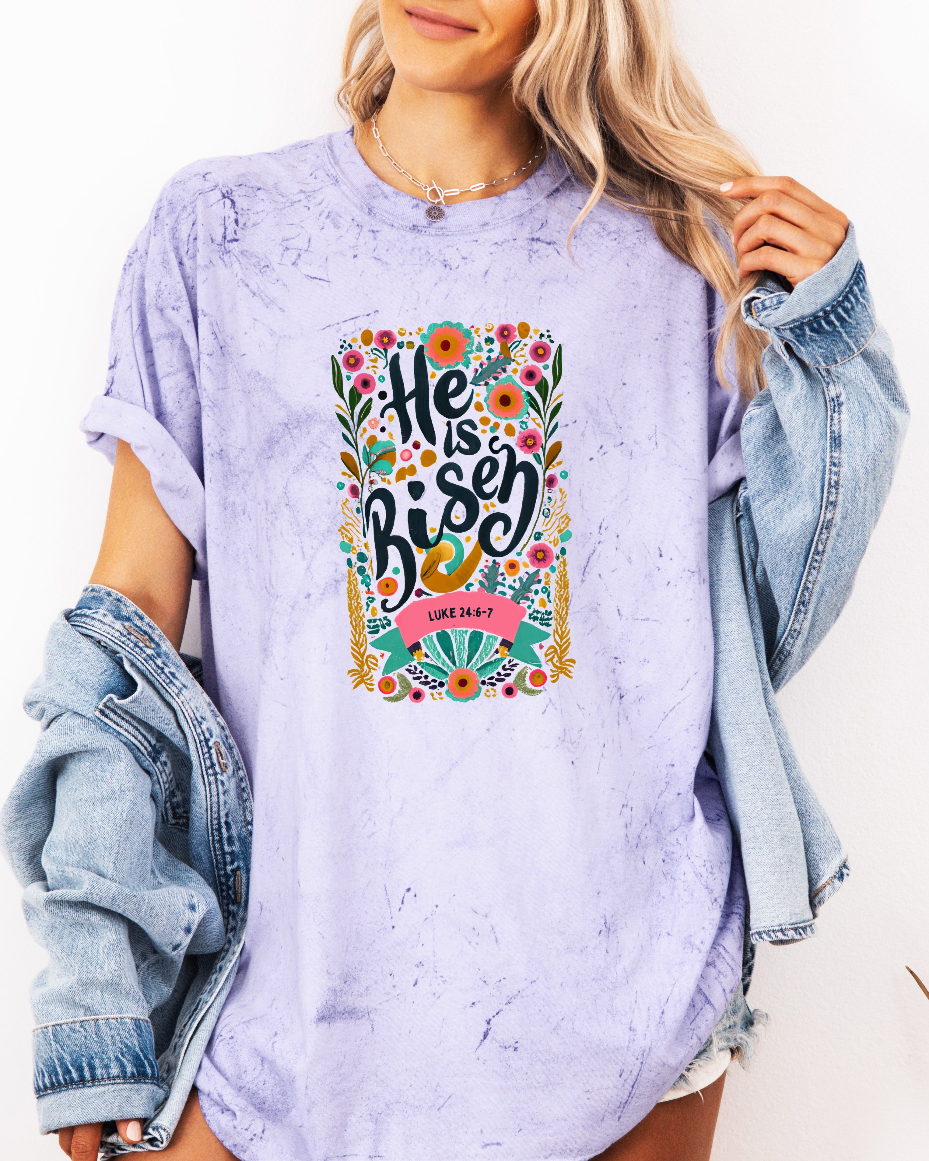 He is Risen Comfort Colors Garment Dyed Christian T Shirt (color)