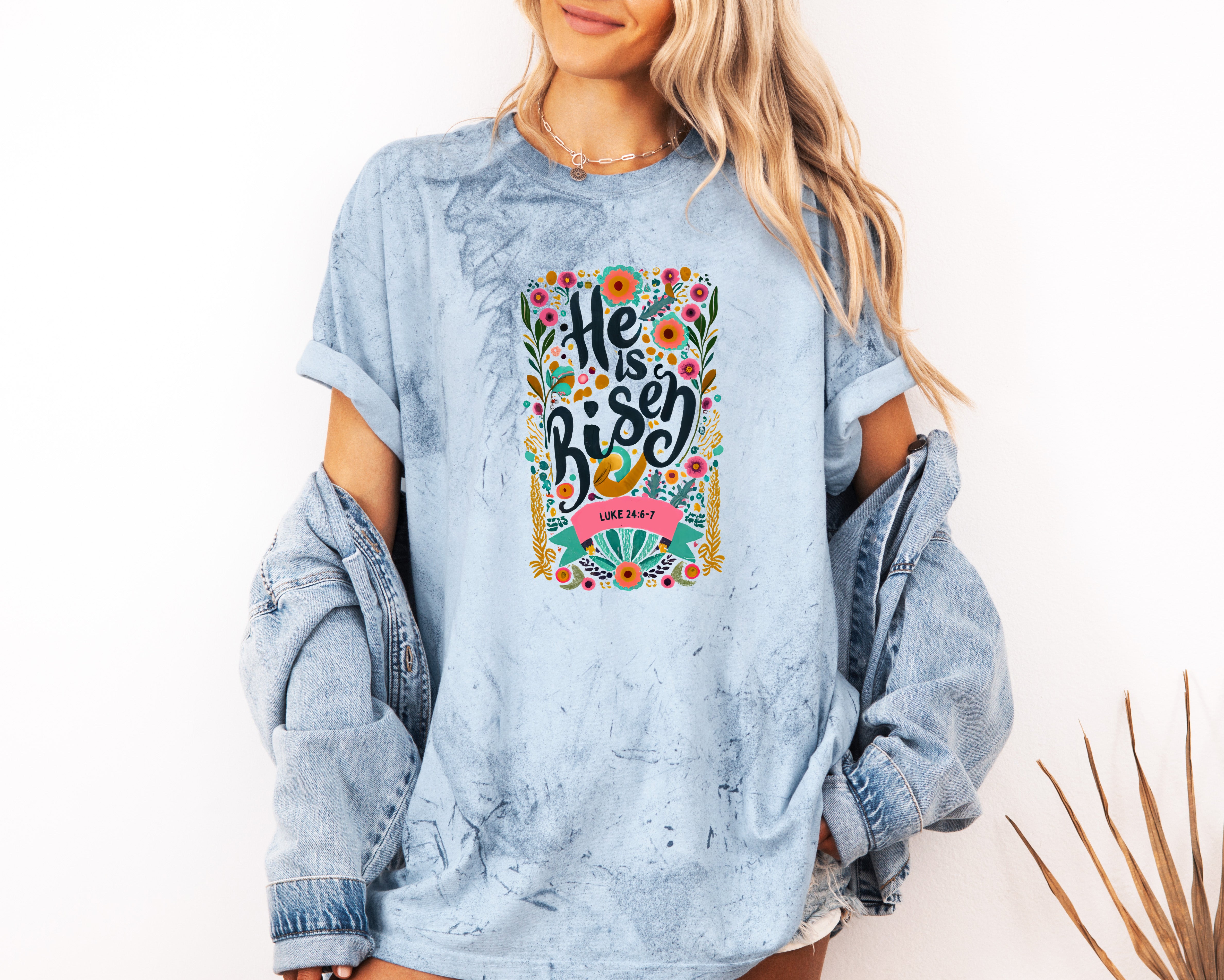 He is Risen Comfort Colors Garment Dyed Christian T Shirt (color)