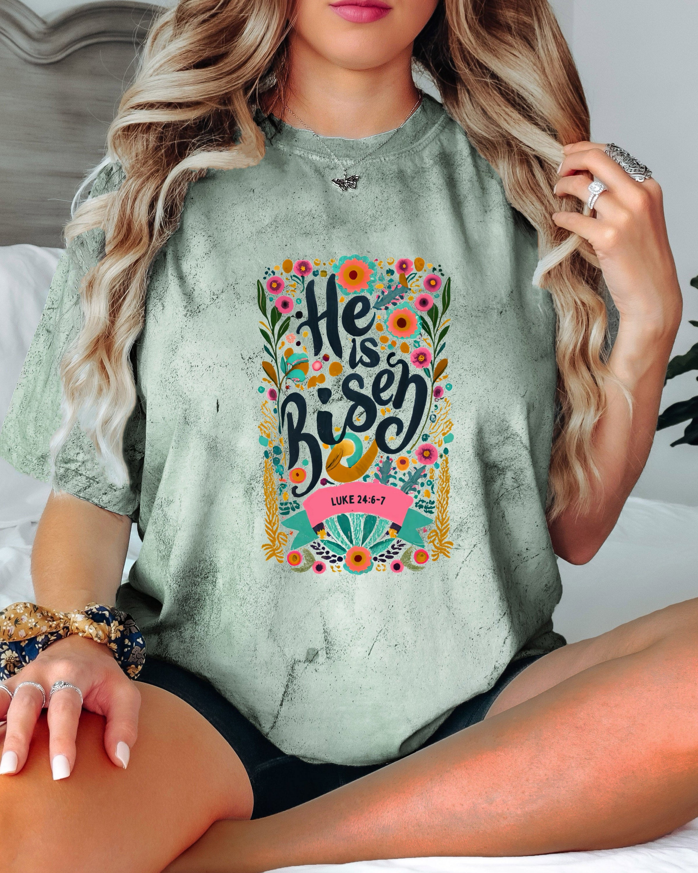 He is Risen Comfort Colors Garment Dyed Christian T Shirt (color)