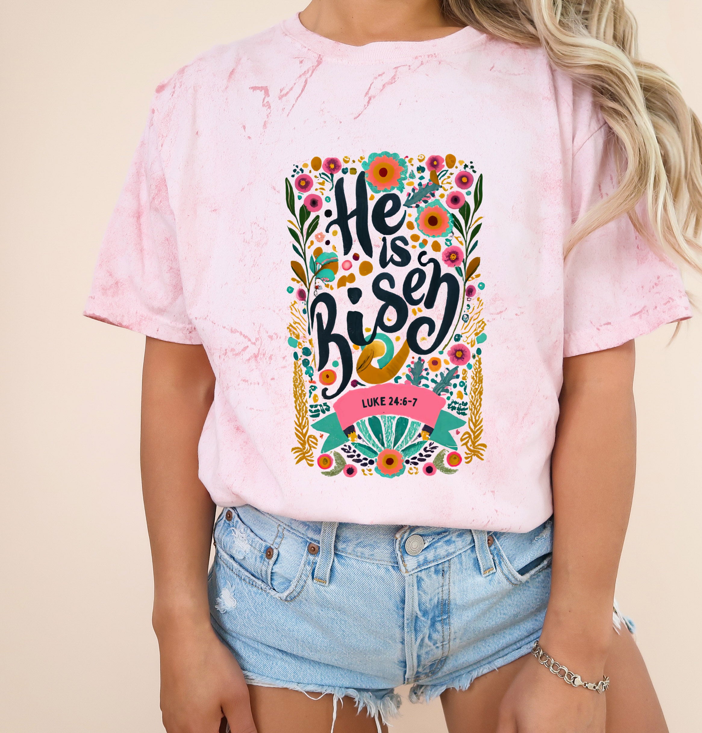 He is Risen Comfort Colors Garment Dyed Christian T Shirt (color)