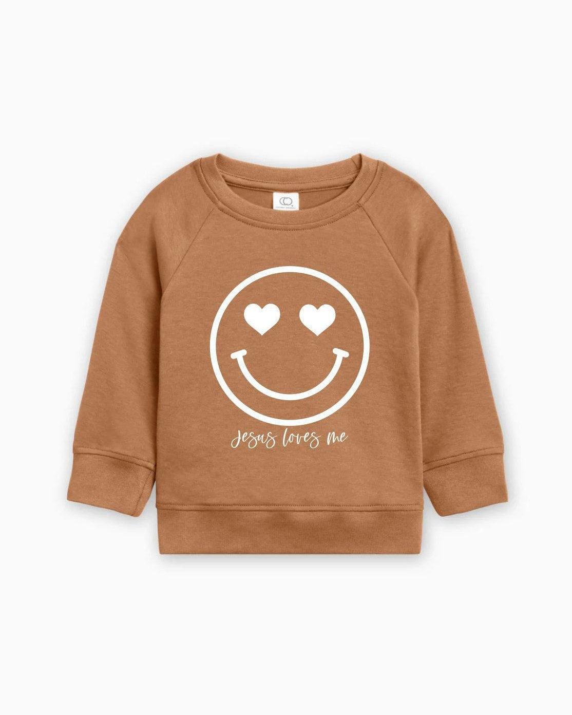 Heart Smiley Face Jesus Loves Me Easter Baby And Toddler Organic Cotton Pullover
