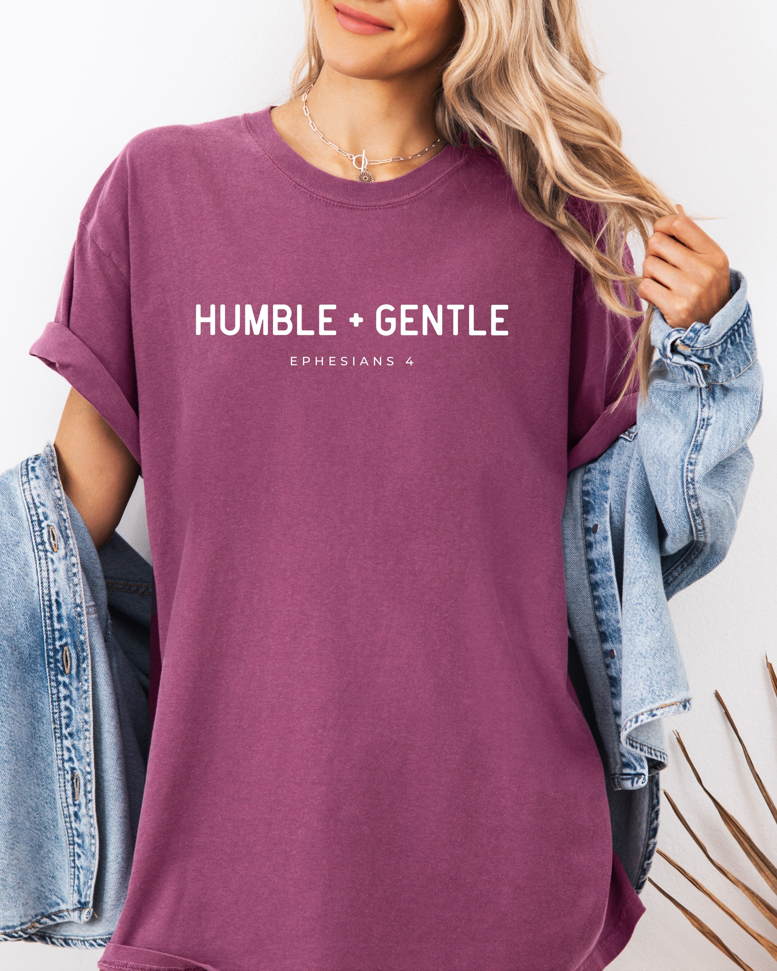 Humble and Gentle Christian Comfort Colors Garment Dyed T Shirt