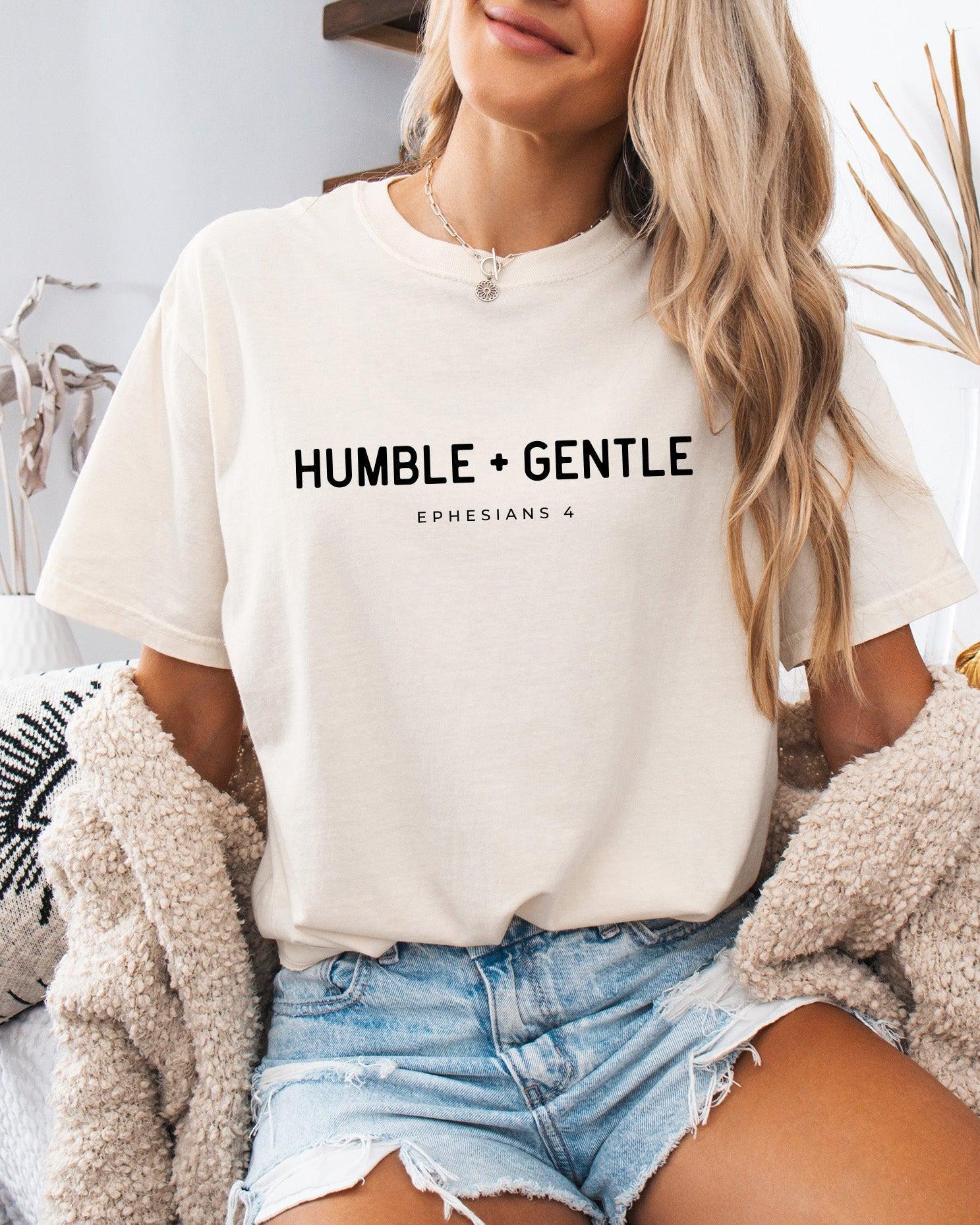 Humble and Gentle Christian Comfort Colors Garment Dyed T Shirt
