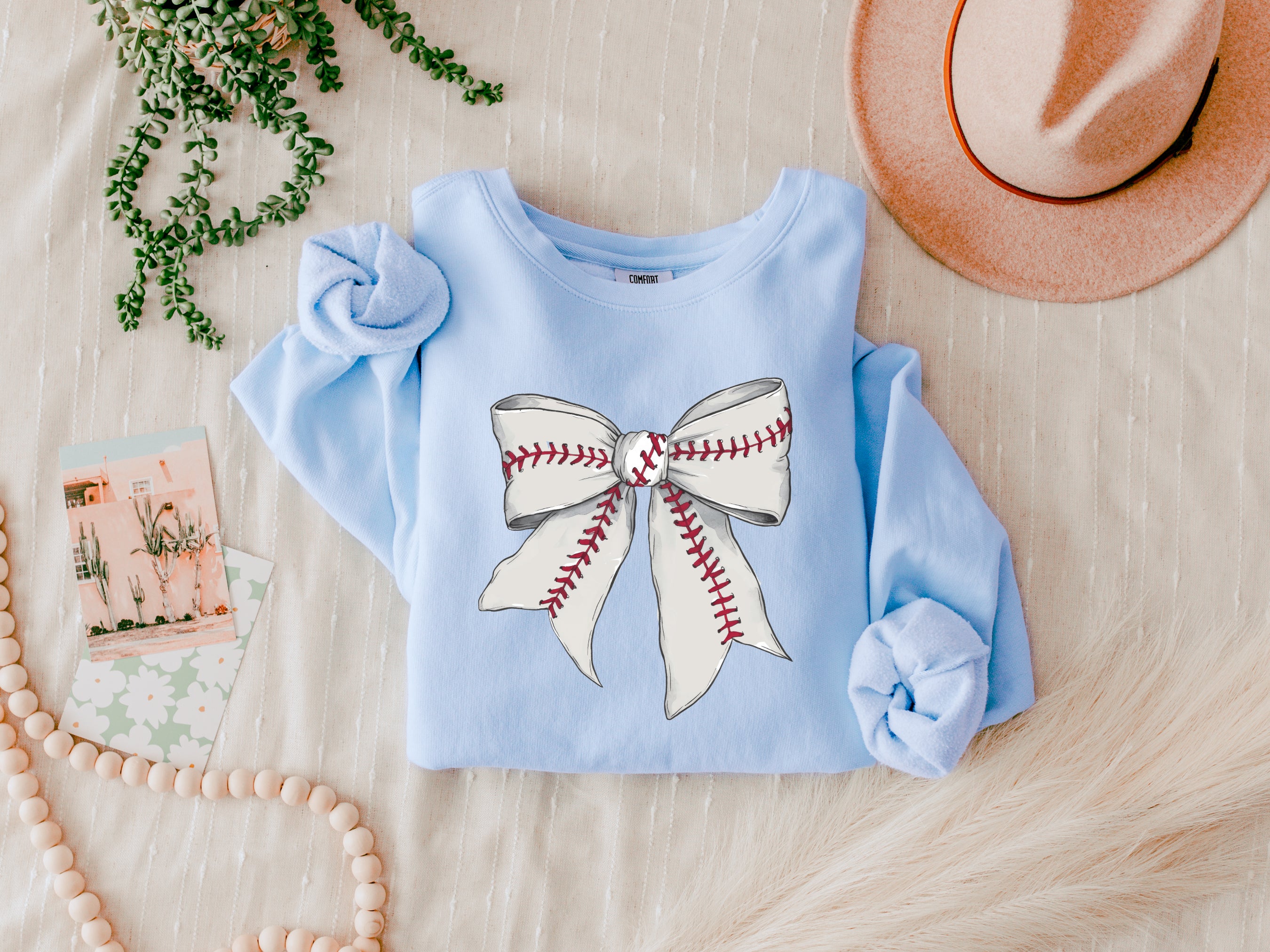 Baseball Mom Baseball Sports Garment Dyed Comfort Colors Sweatshirt (Ribbon)