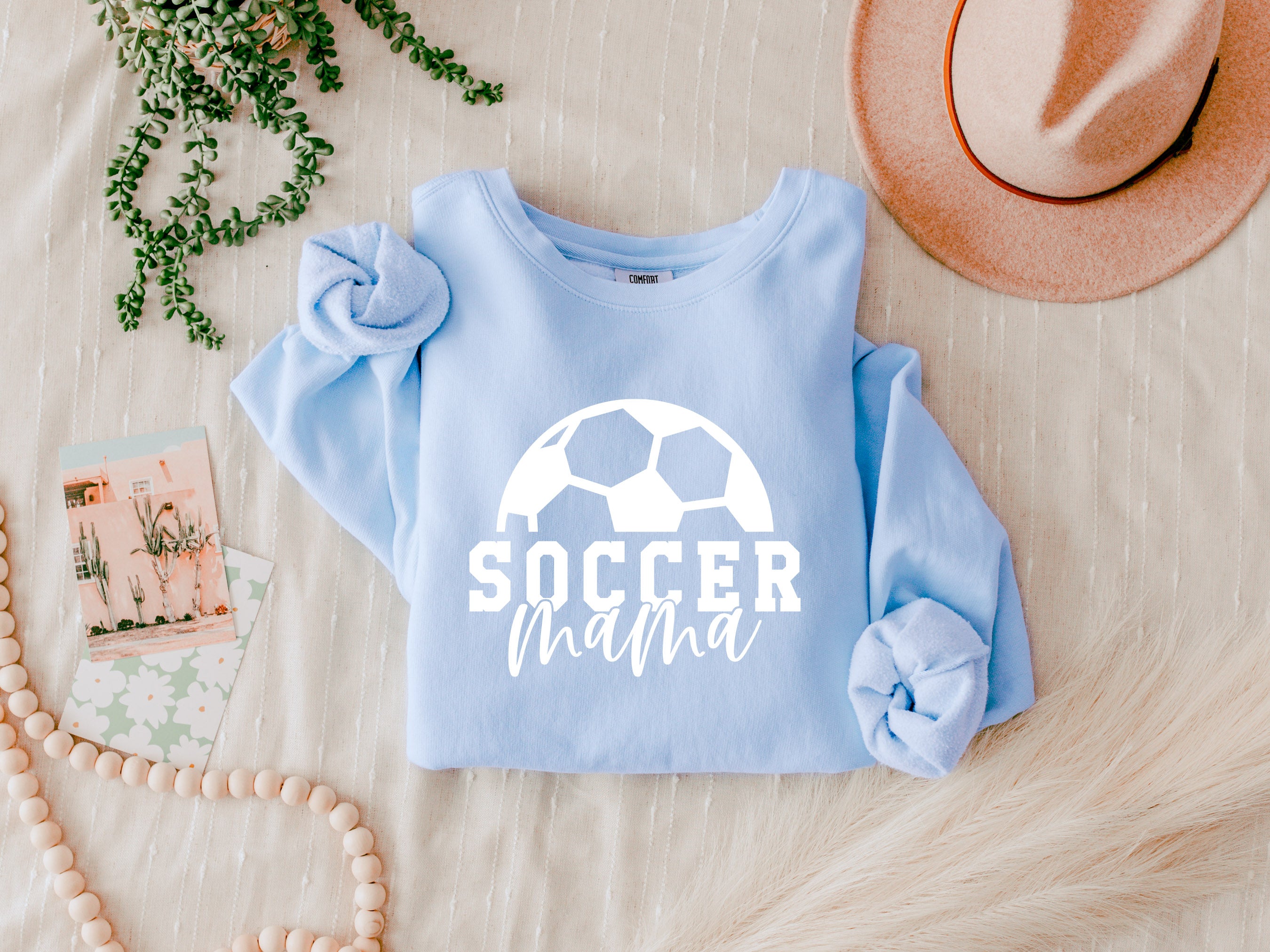 Soccer Mama Sports Mom Garment Dyed Comfort Colors Sweatshirt