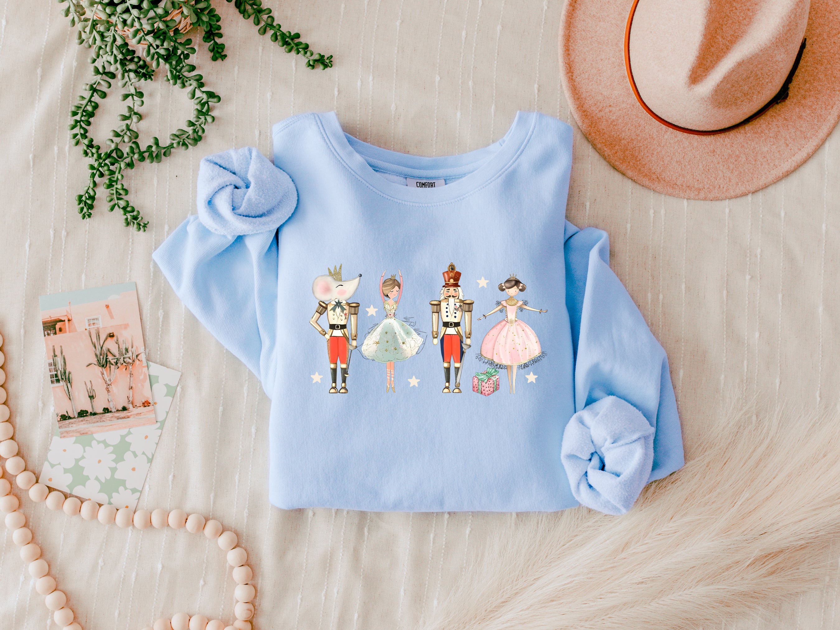 Merry Nutcracker Fairy Theme Merry Christmas Holiday Winter Fall Inspirational Garment Dyed Comfort Colors Sweatshirt