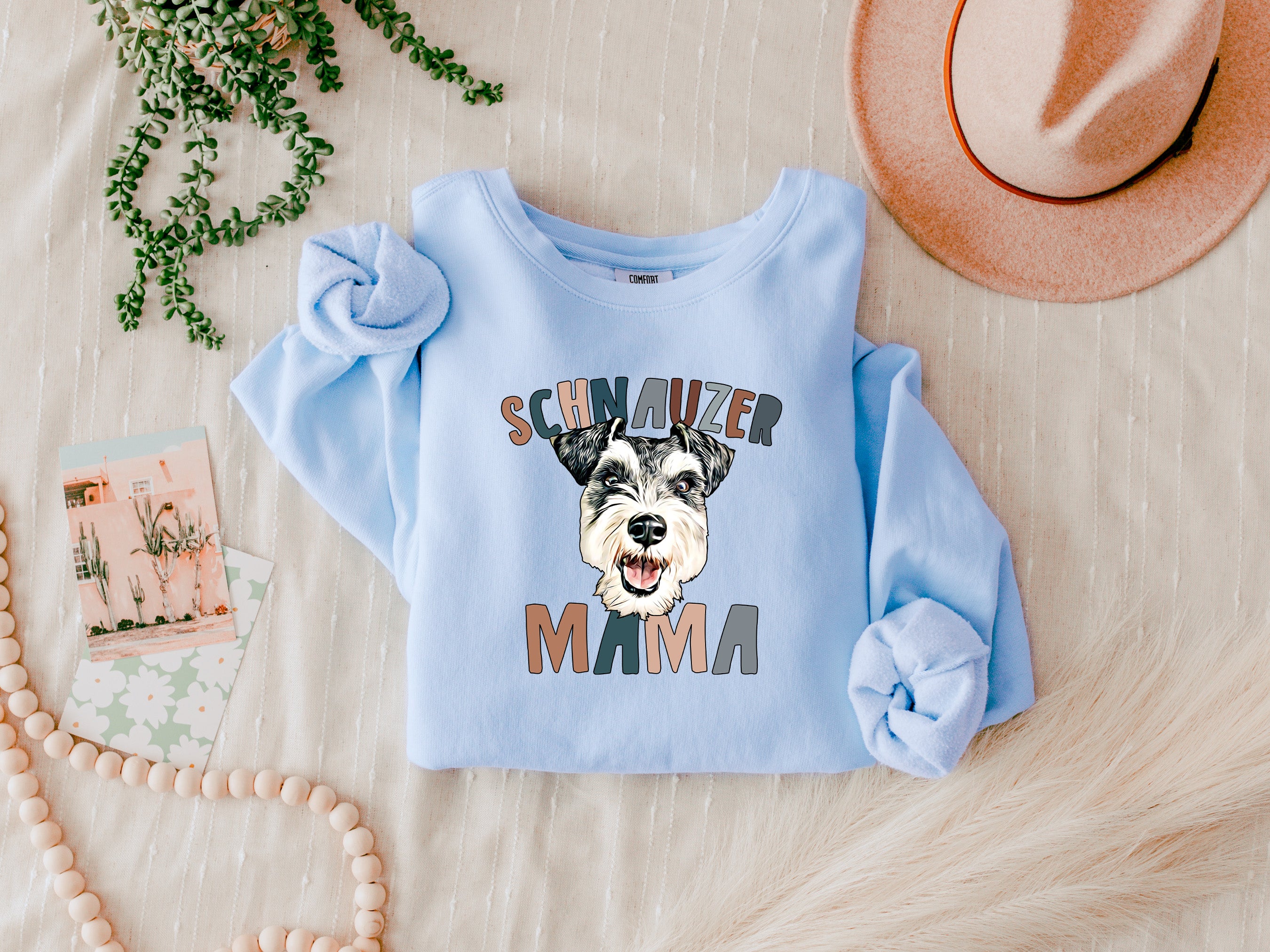 Schnauzer Dog mom Fall Garment Dyed Comfort Colors Sweatshirt (Color)