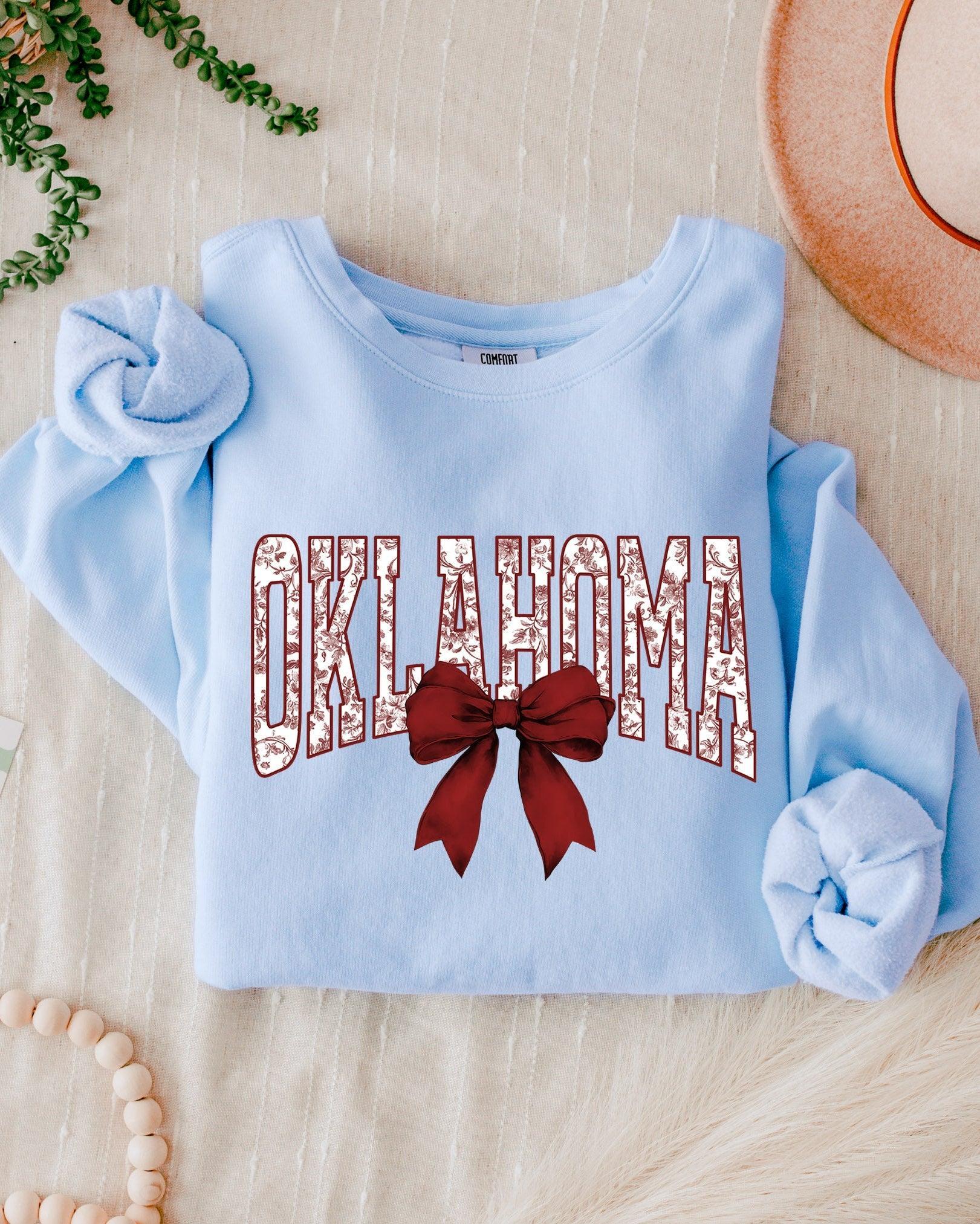 Oklahoma State USA City College Garment Dyed Comfort Colors Sweatshirt (Ribbon)