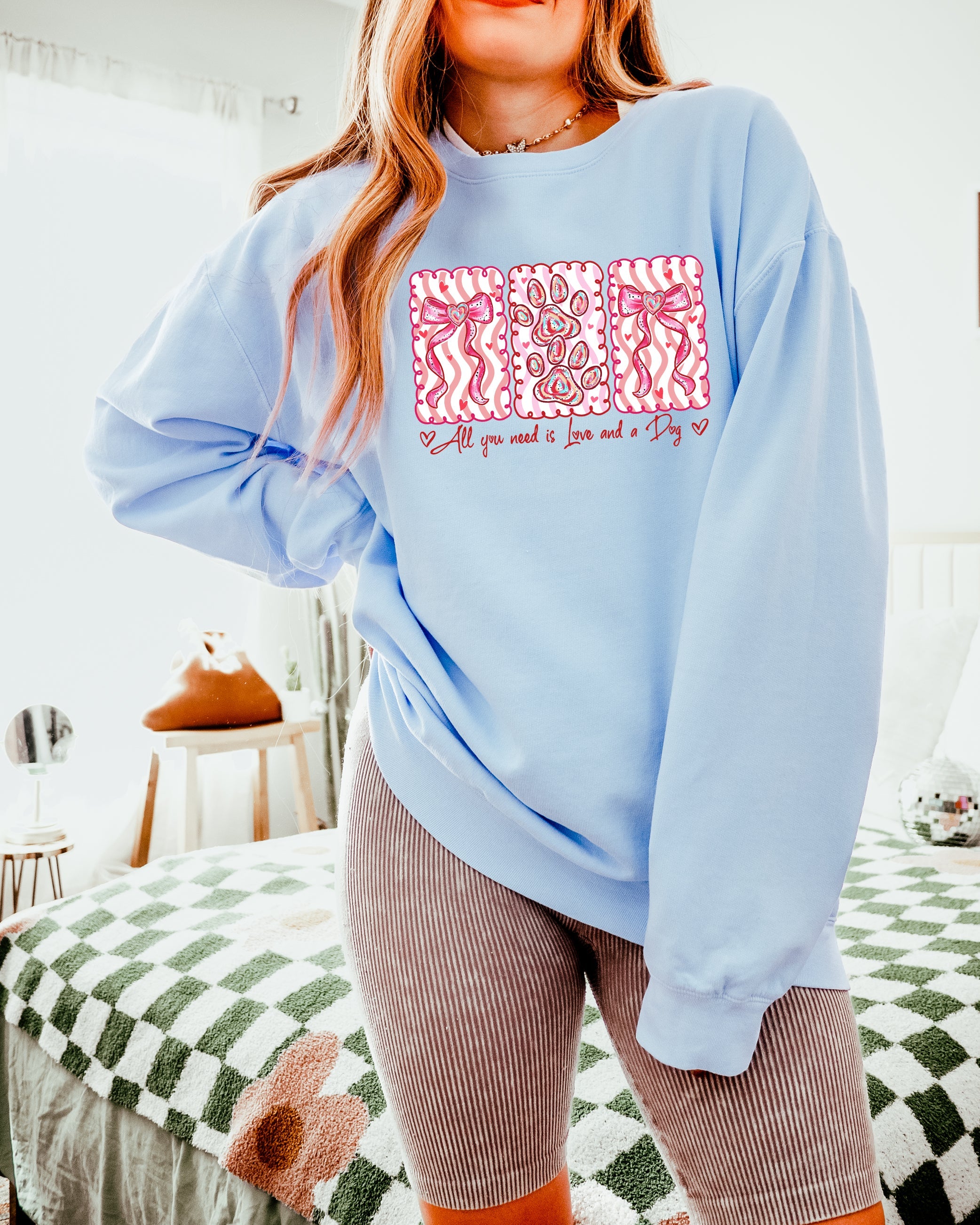 Paw Dog Mom Valentine's Day Comfort Colors Sweatshirt