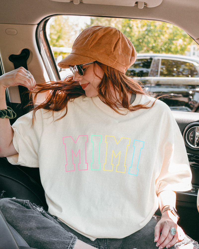 Mimi Grandma Comfort Colors Garment Dyed T Shirt (Outlined color)