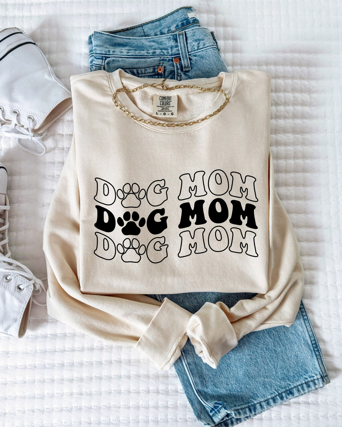 Groovy Dog Mom Comfort Colors Sweatshirt, Retro Pet Lover Gift