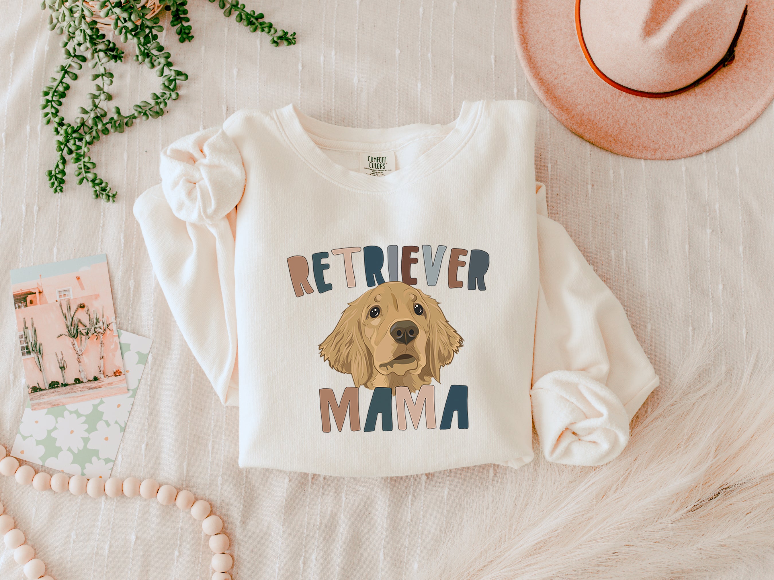 Golden Retriever Dog mom Fall Garment Dyed Comfort Colors Sweatshirt