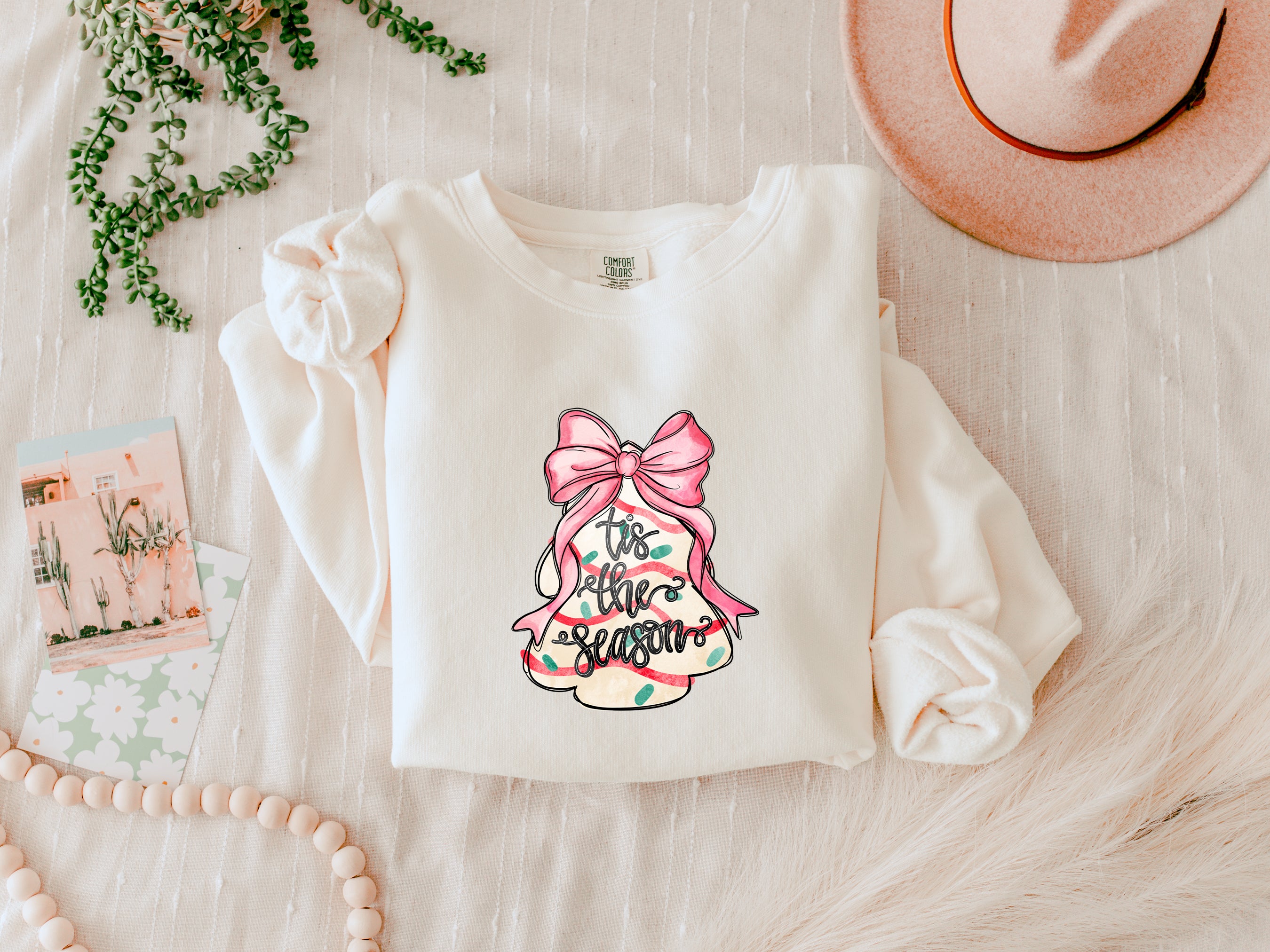 Merry Christmas Tis the Season Holiday Winter Fall Inspirational Garment Dyed Comfort Colors Sweatshirt