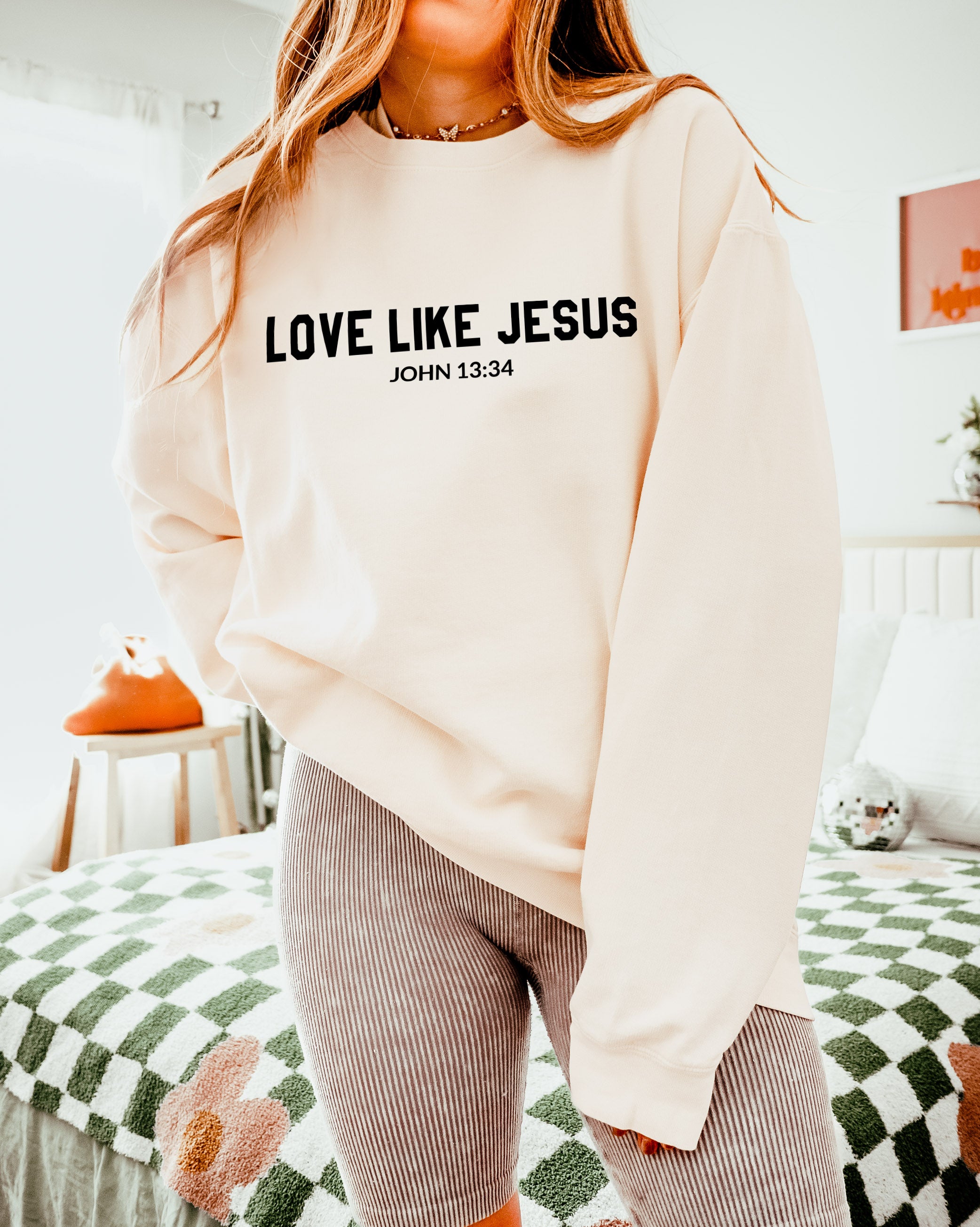 Love Like Jesus Christian Garment Dyed Comfort Colors Sweatshirt
