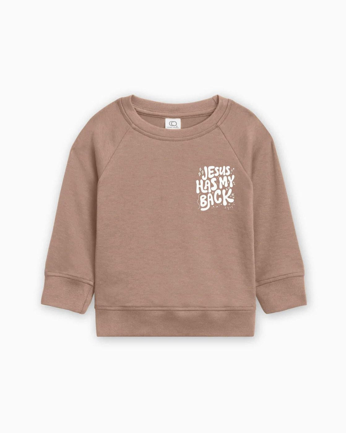 Jesus has my back Christian Organic Cotton Toddler Kids Pullover