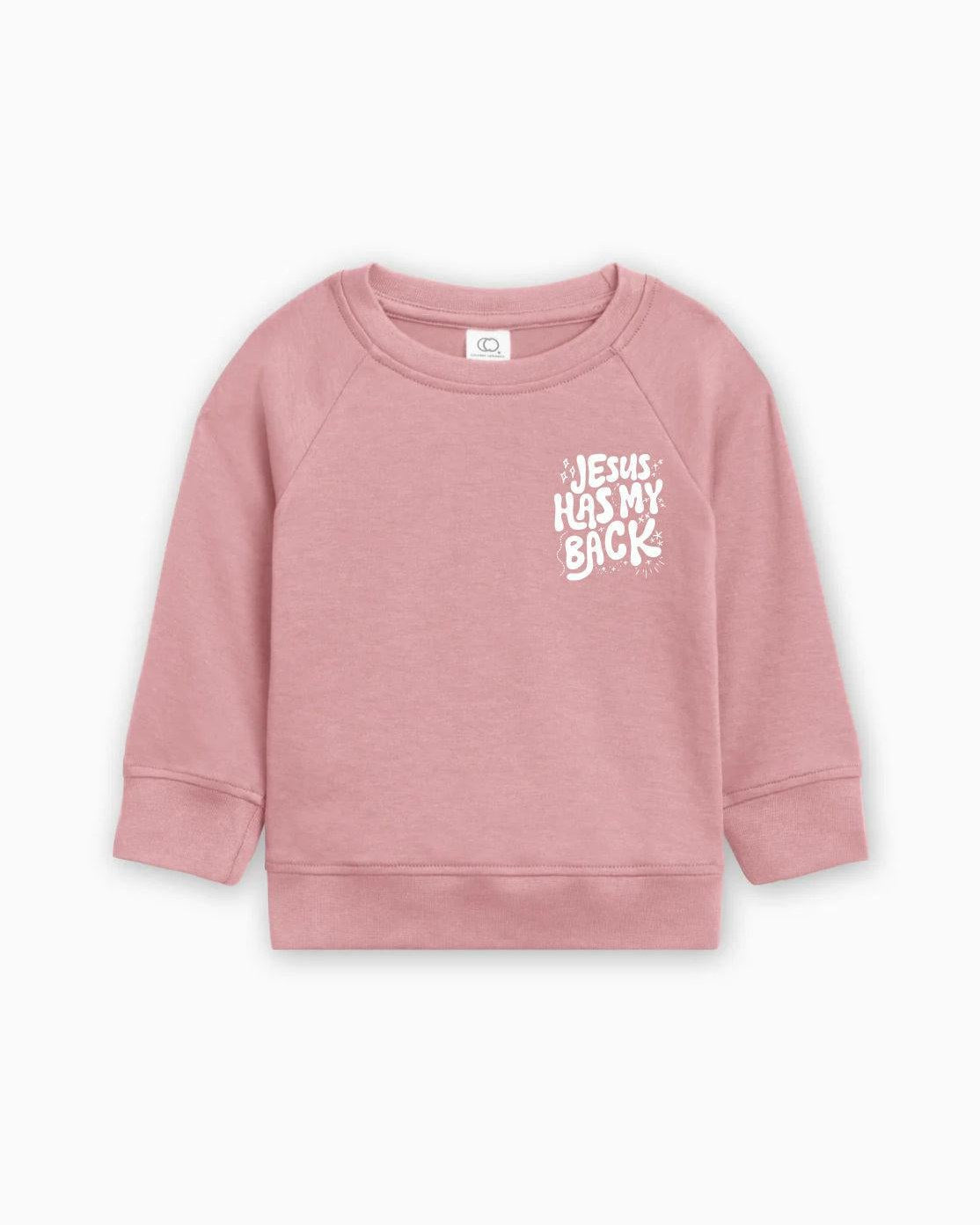 Jesus has my back Christian Organic Cotton Toddler Kids Pullover