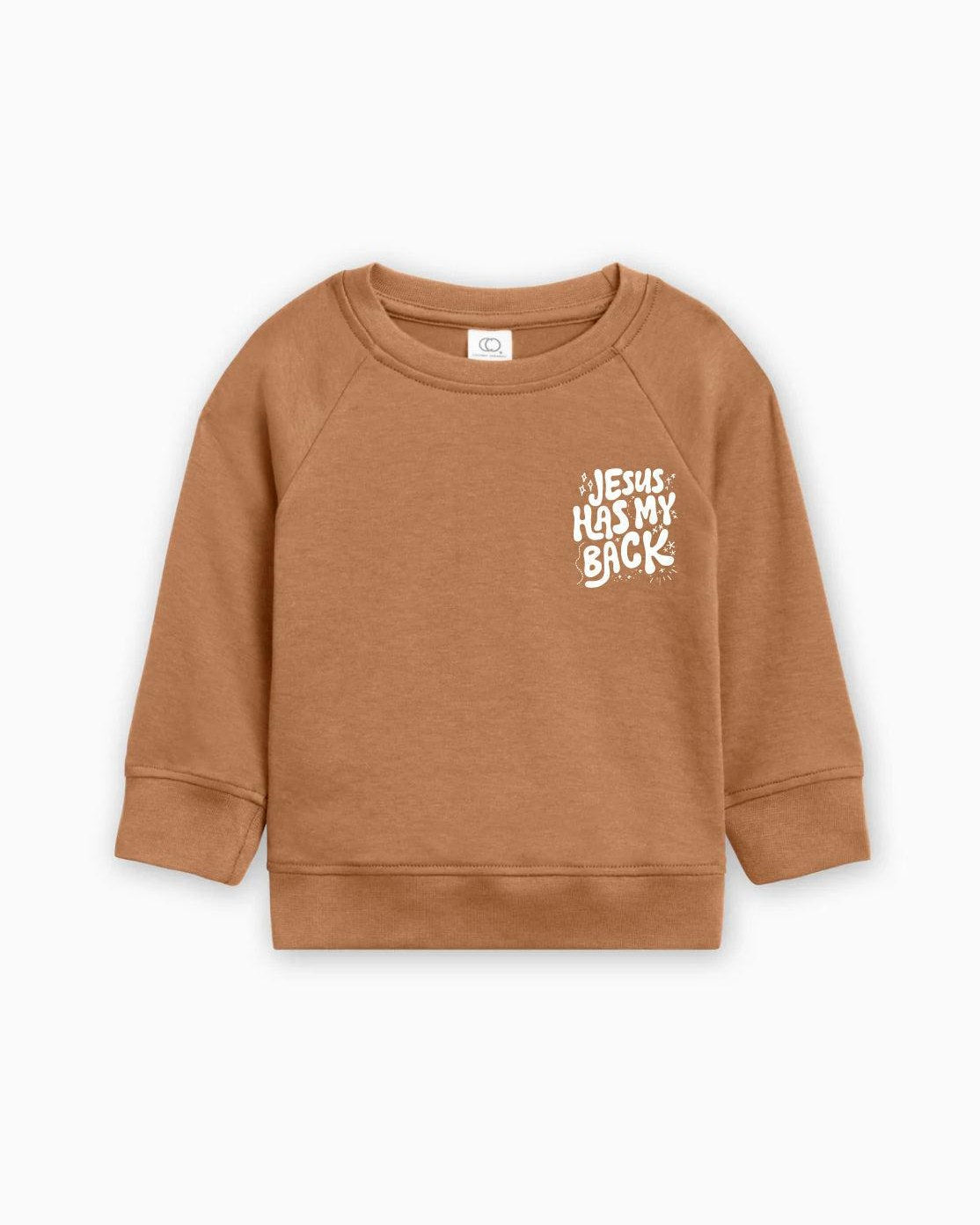 Jesus has my back Christian Organic Cotton Toddler Kids Pullover