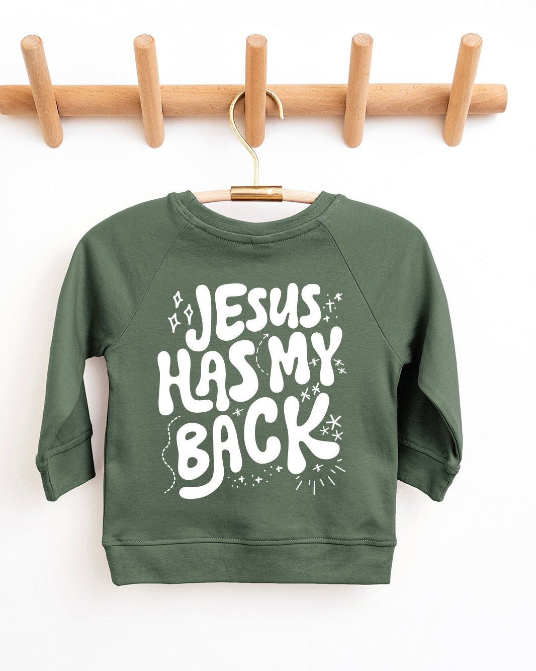 Jesus has my back Christian Organic Cotton Toddler Kids Pullover