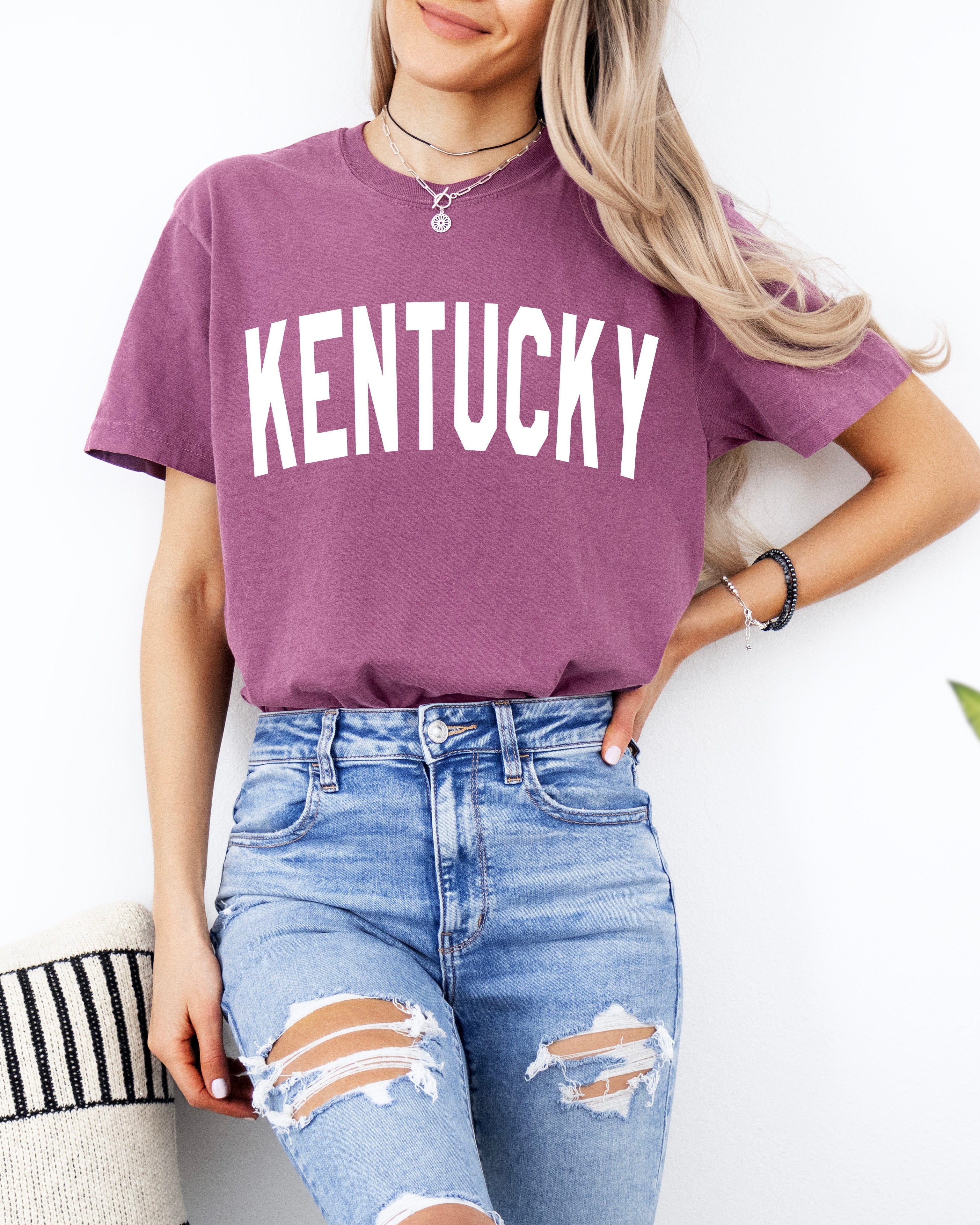 Kentucky State City Comfort Colors T Shirt (Condensed Font)