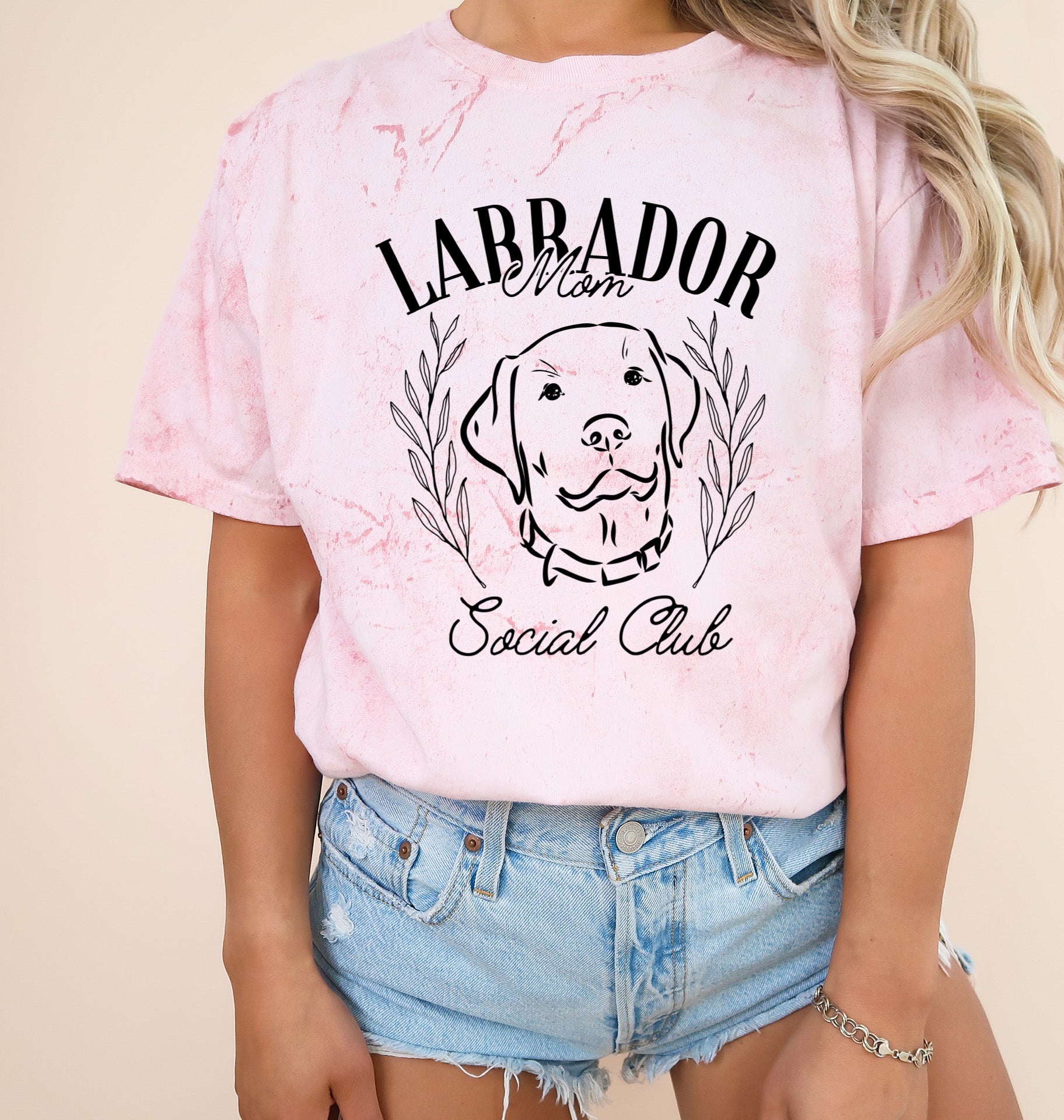 Labrador Mom Social Club Dog Mom Garment dyed T Shirt