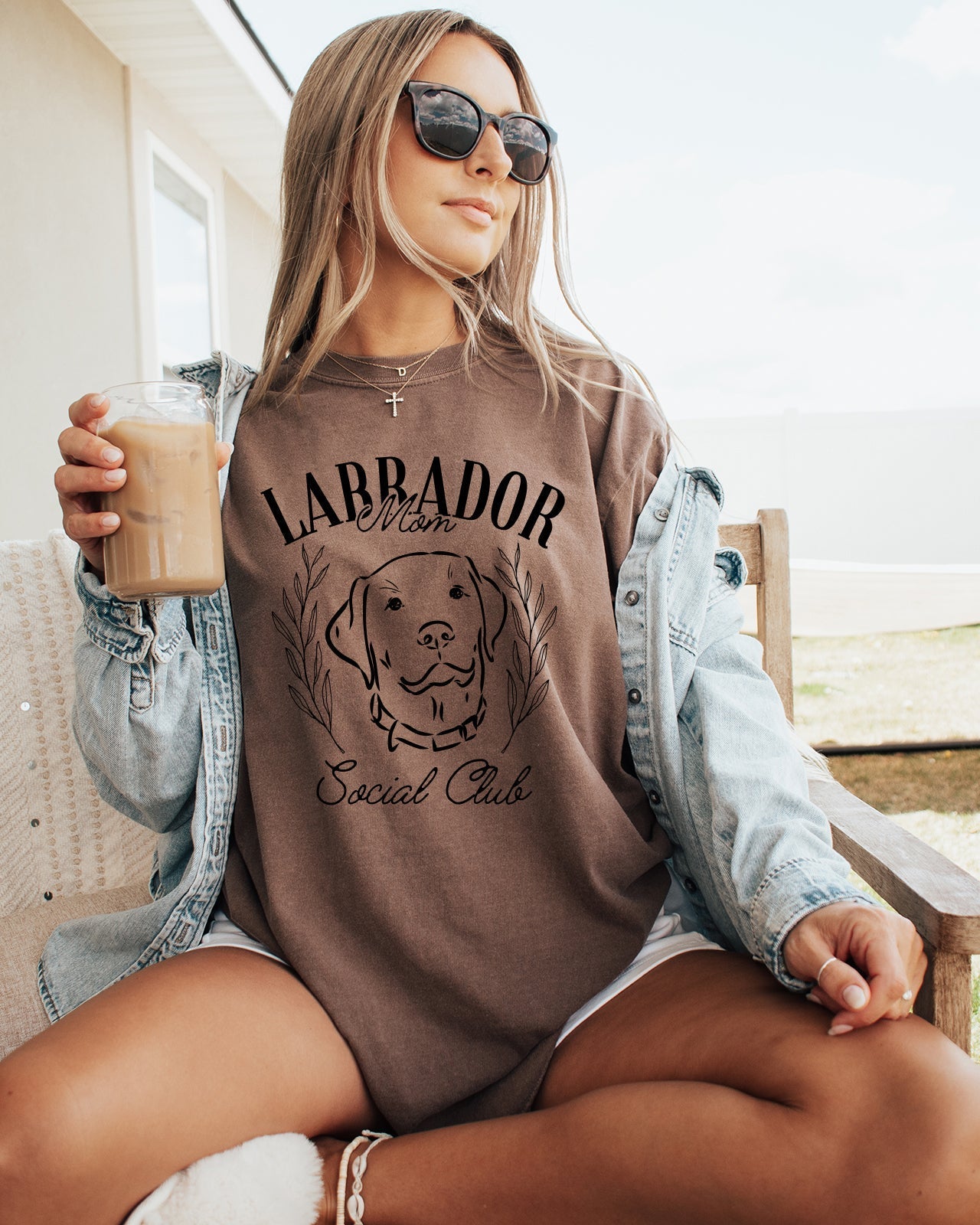 Labrador Mom Social Club Retriever Dog Mom Garment dyed T Shirt