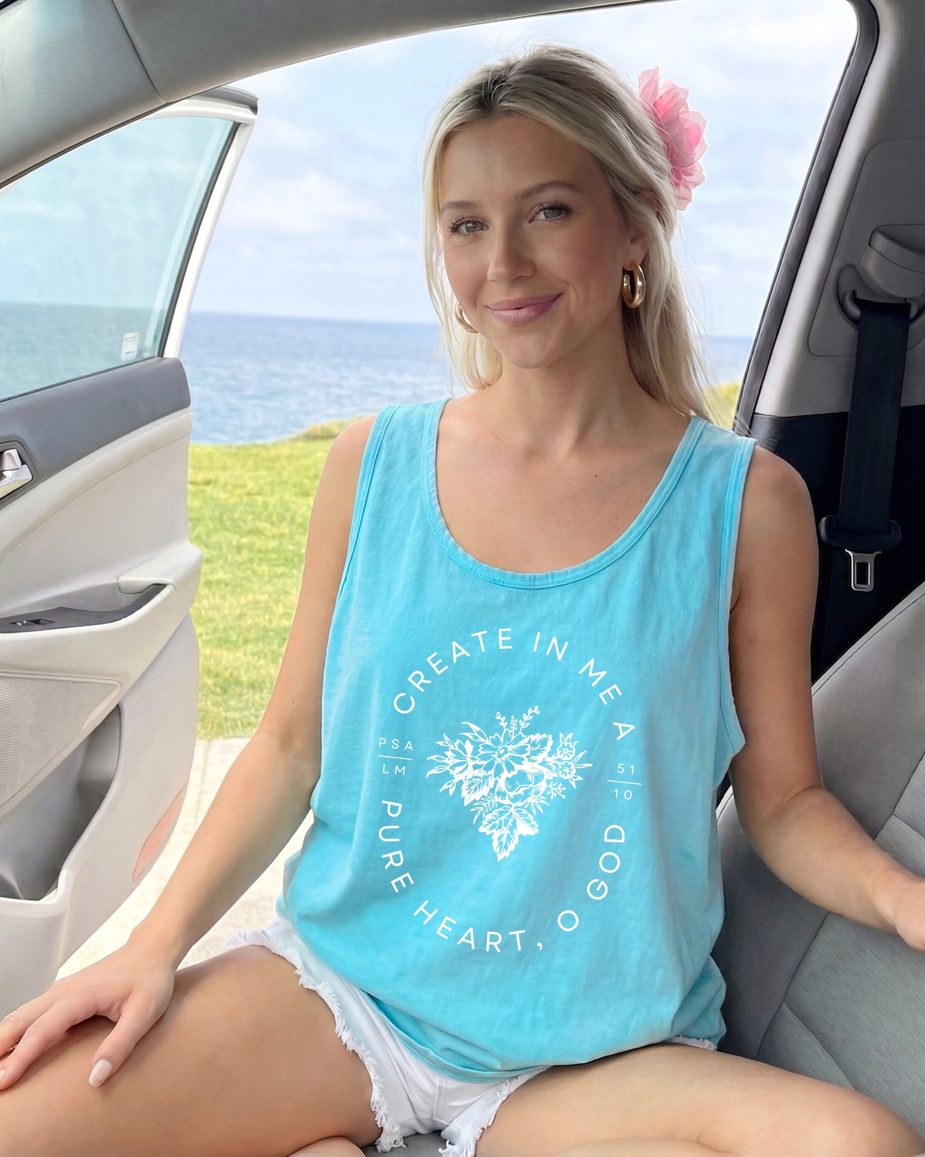 Create in me a pure heart Christian Comfort Colors Tank Top Faith Bible Jesus